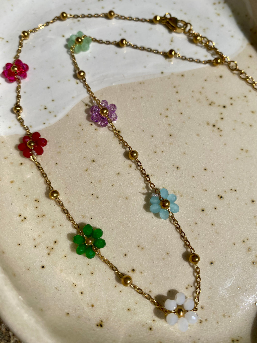 Flower Bead Waterproof Necklace