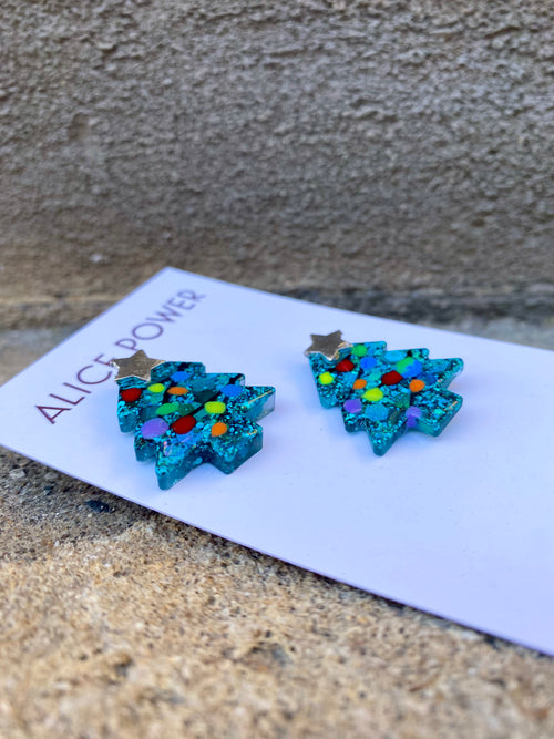 Christmas tree earrings