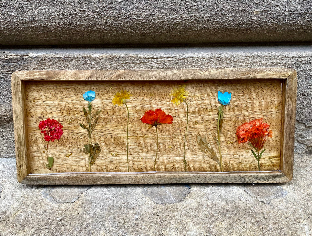 Mangowood & Resin Flower Tray