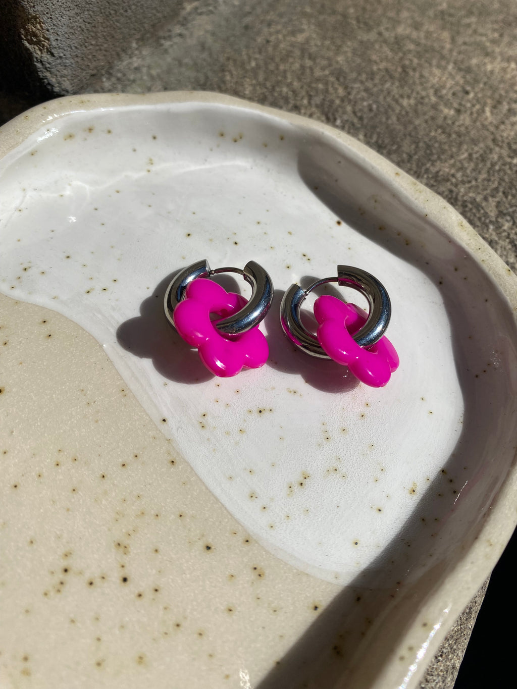 Resin Charm Hoop Earrings
