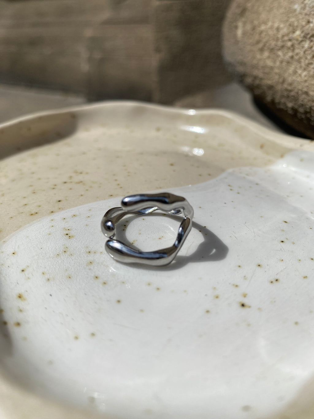 Organic Shape Silver Ring