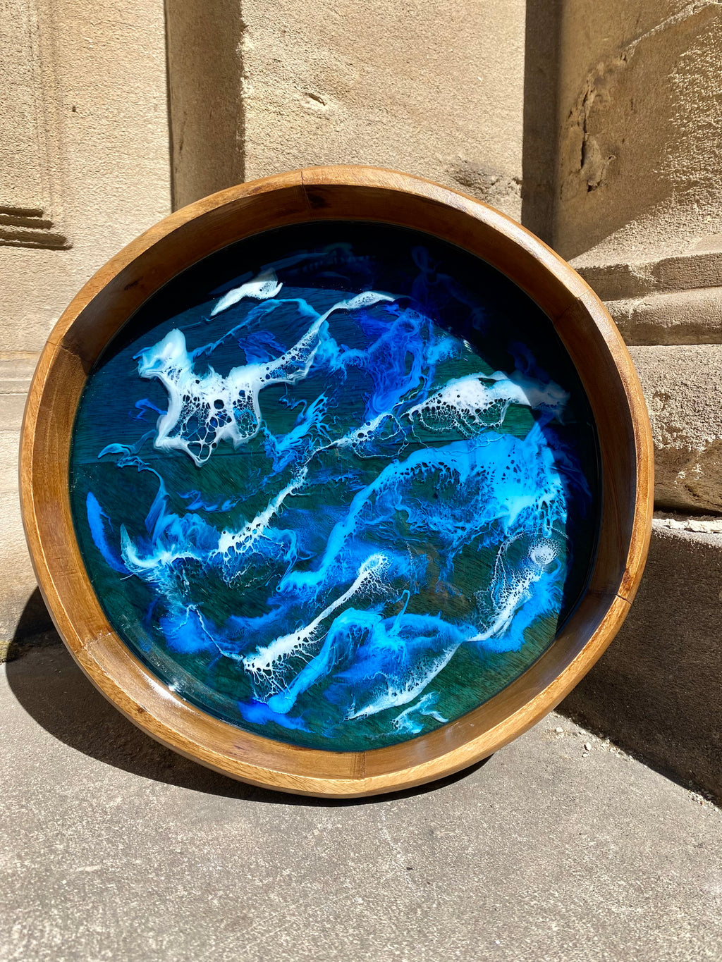 Mango Wood & Resin Ocean Bowl