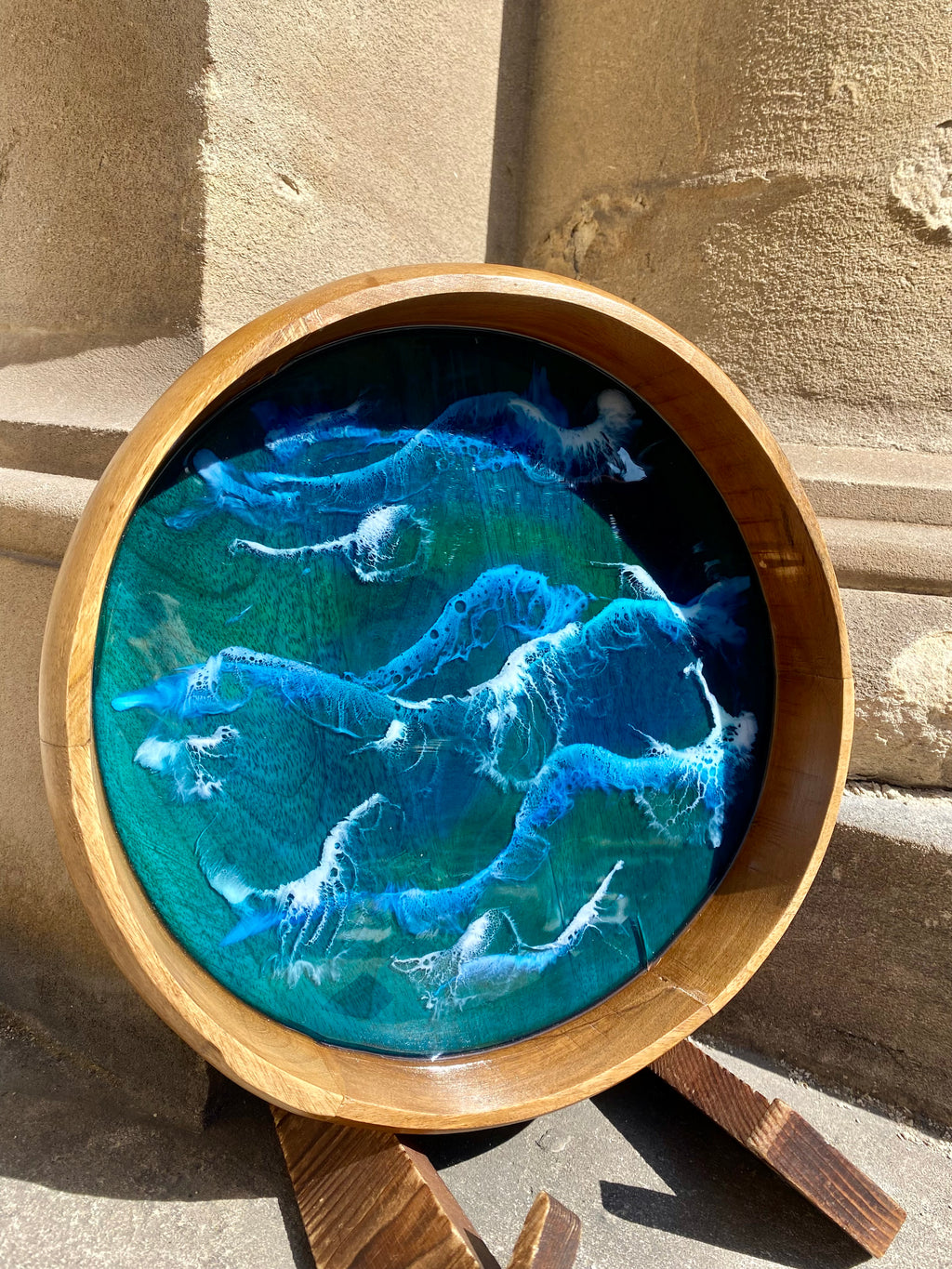 Mango Wood Resin Ocean Bowl