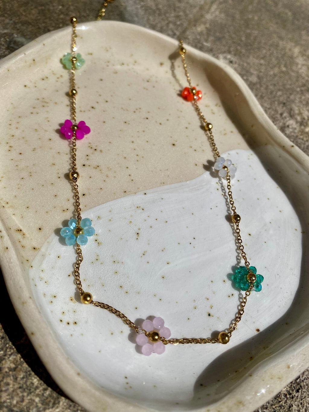 Flower Bead Waterproof Necklace