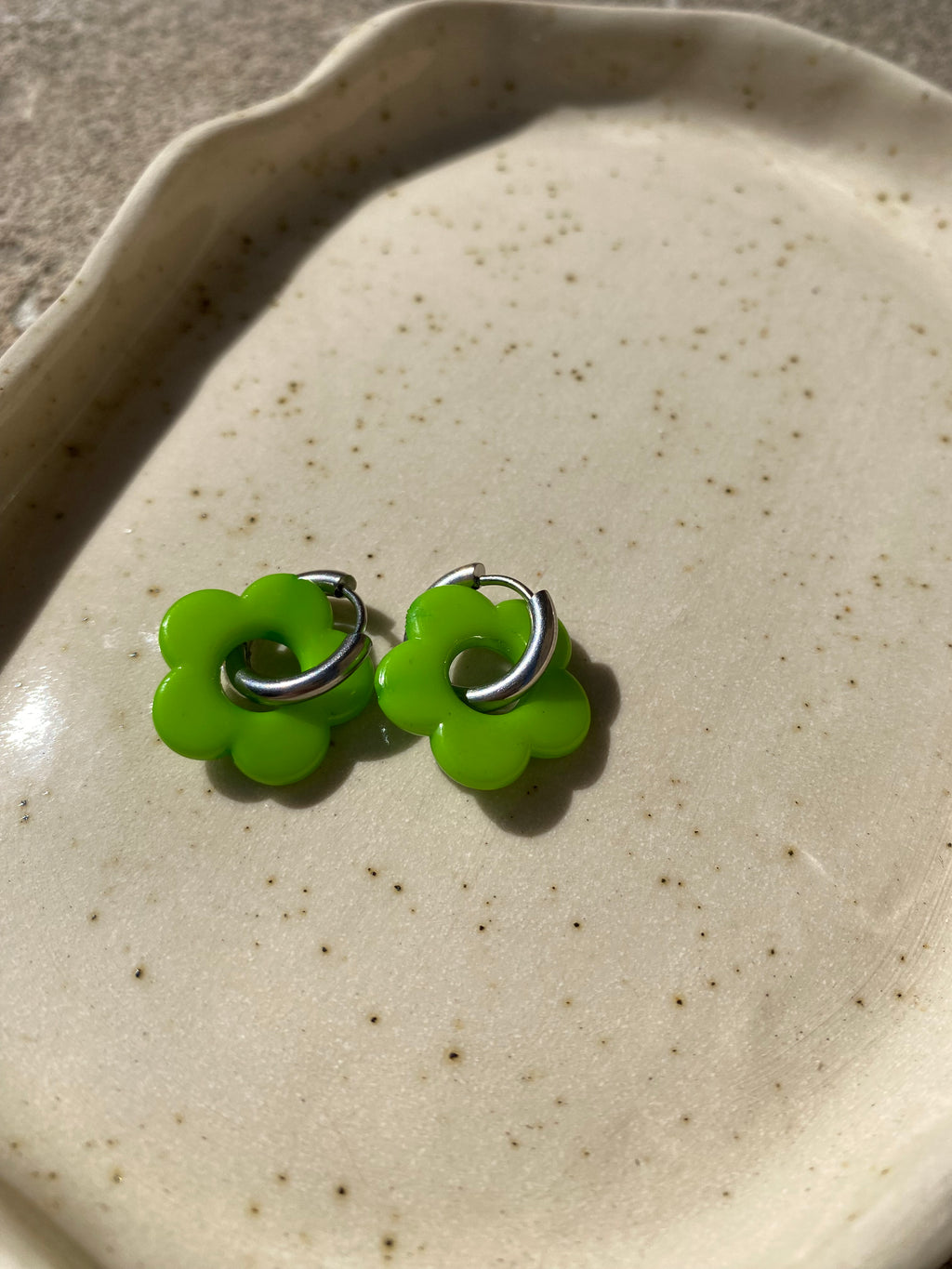 Flower Charm Hoops