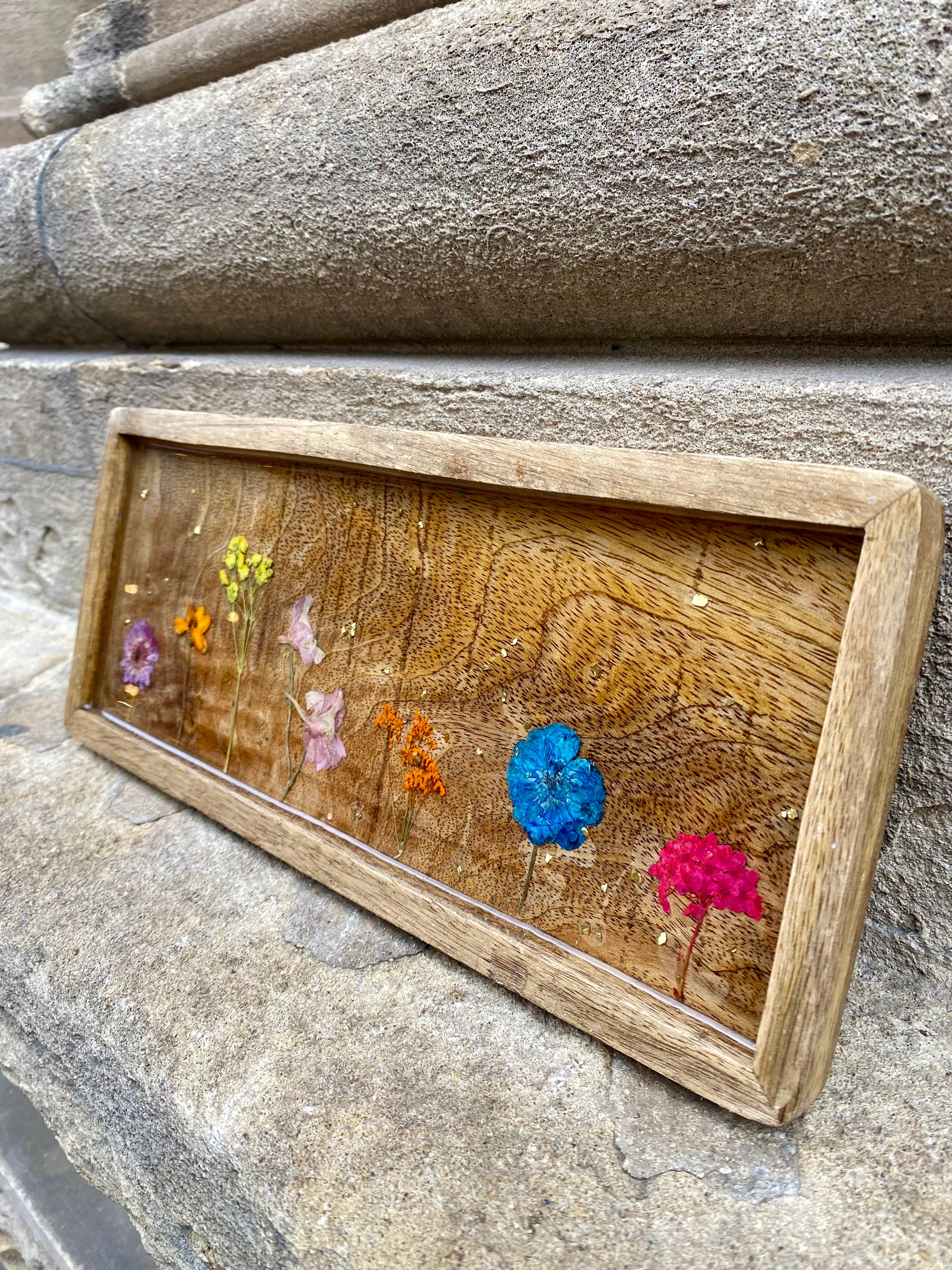 Mangowood & Resin Flower Tray