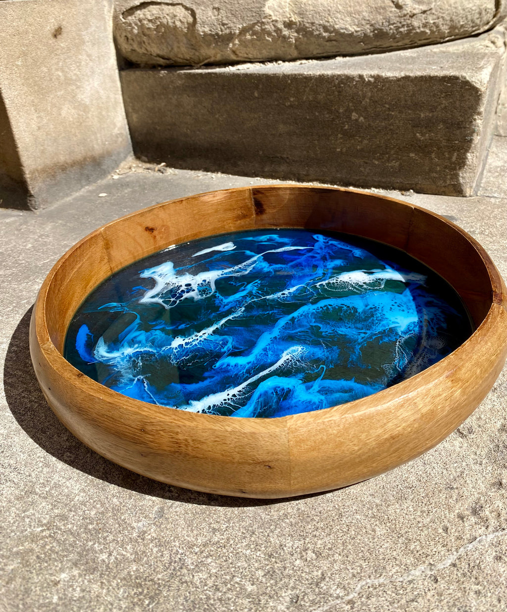 Mango Wood & Resin Ocean Bowl