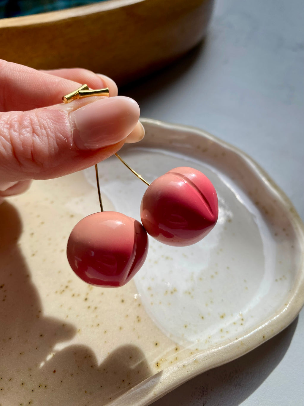 Peach Drop Earrings