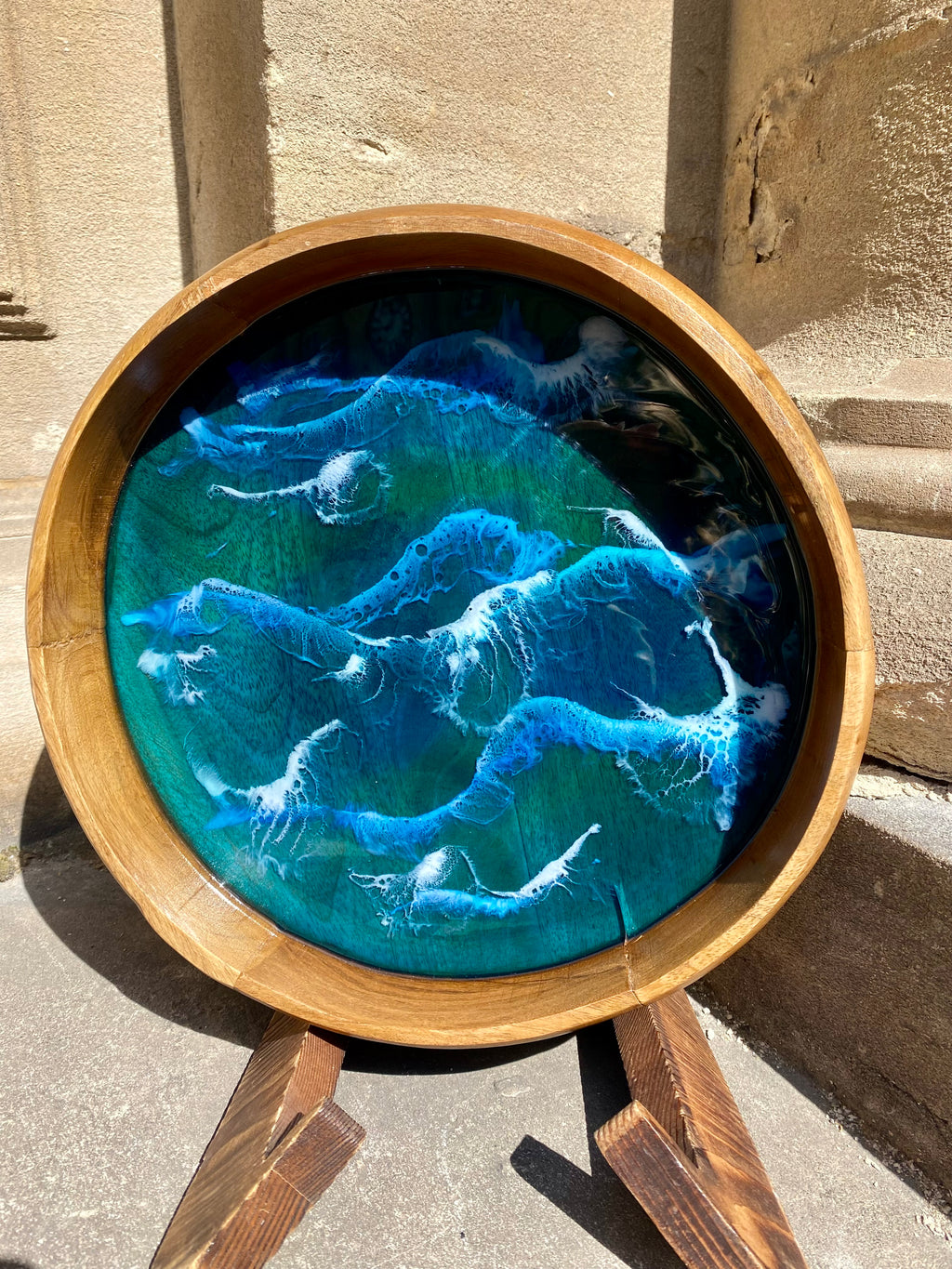 Mango Wood Resin Ocean Bowl