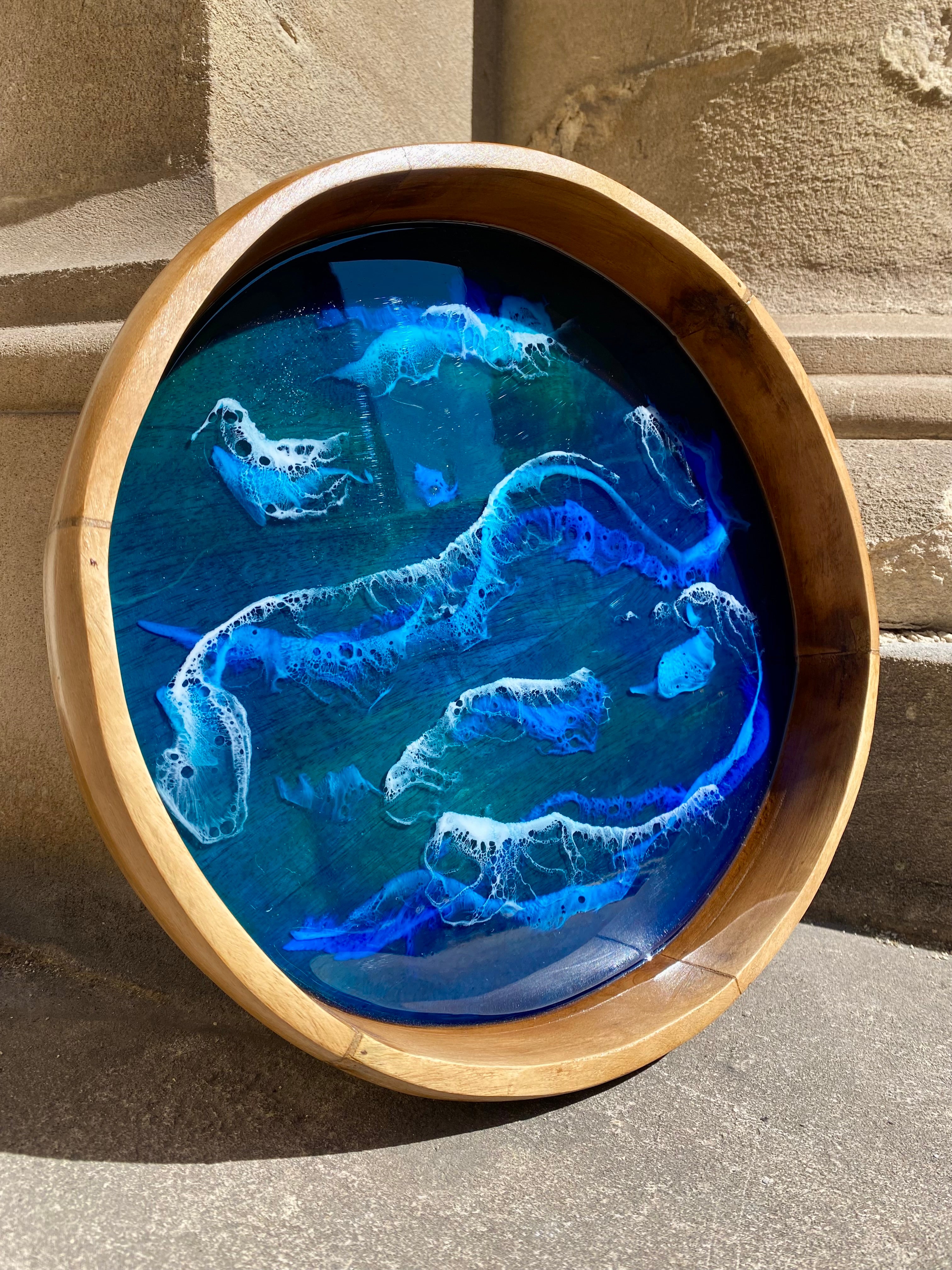 Mango Wood & Resin Ocean Bowl