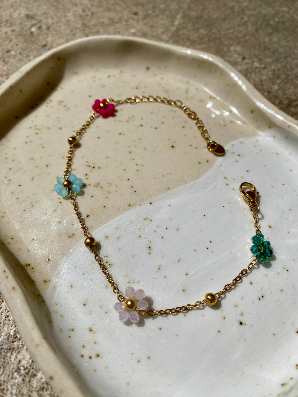 Waterproof Bead Flower Bracelet