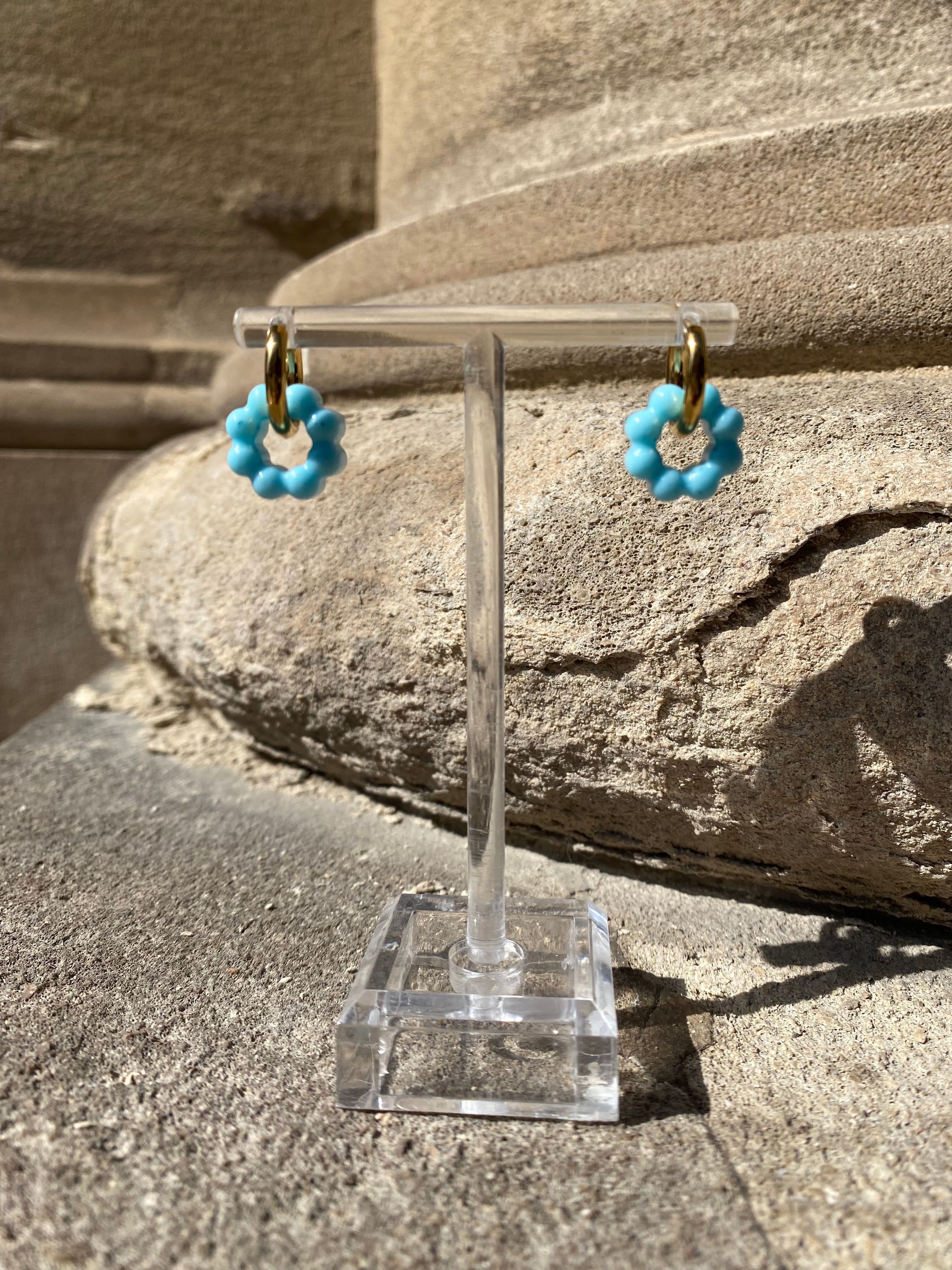 Resin Bubble Flower Hoops