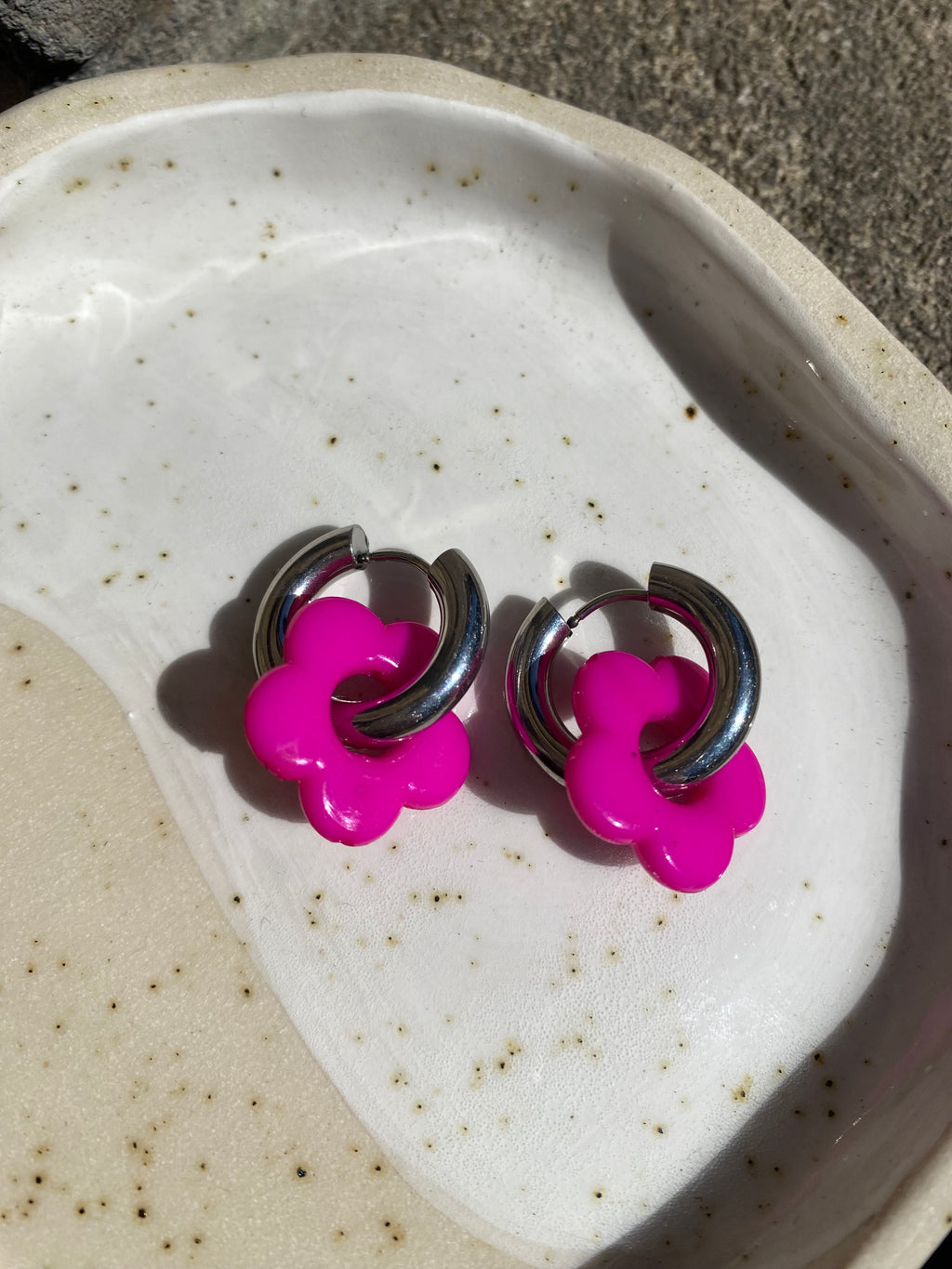 Resin Charm Hoop Earrings