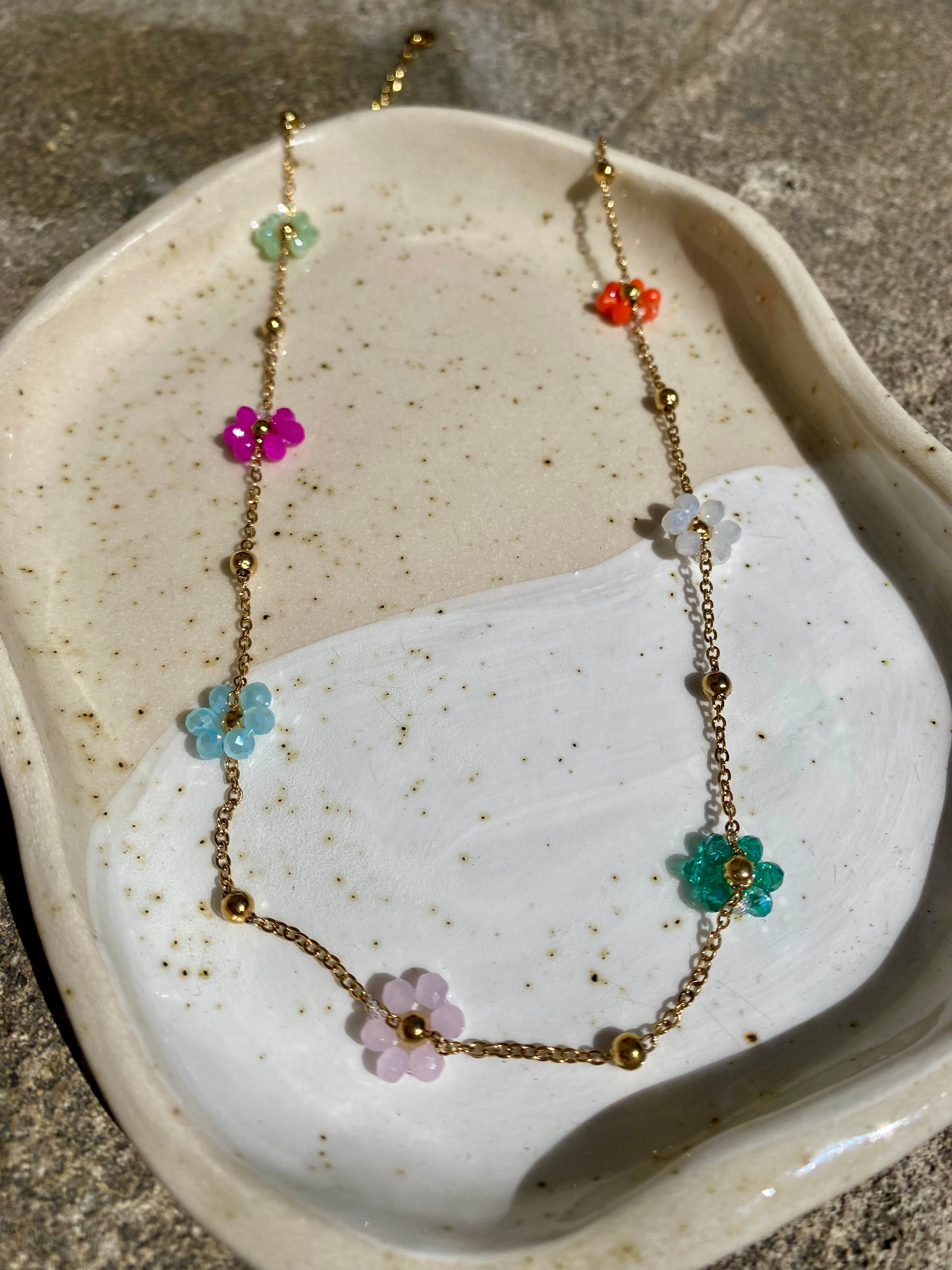 Flower Bead Waterproof Necklace