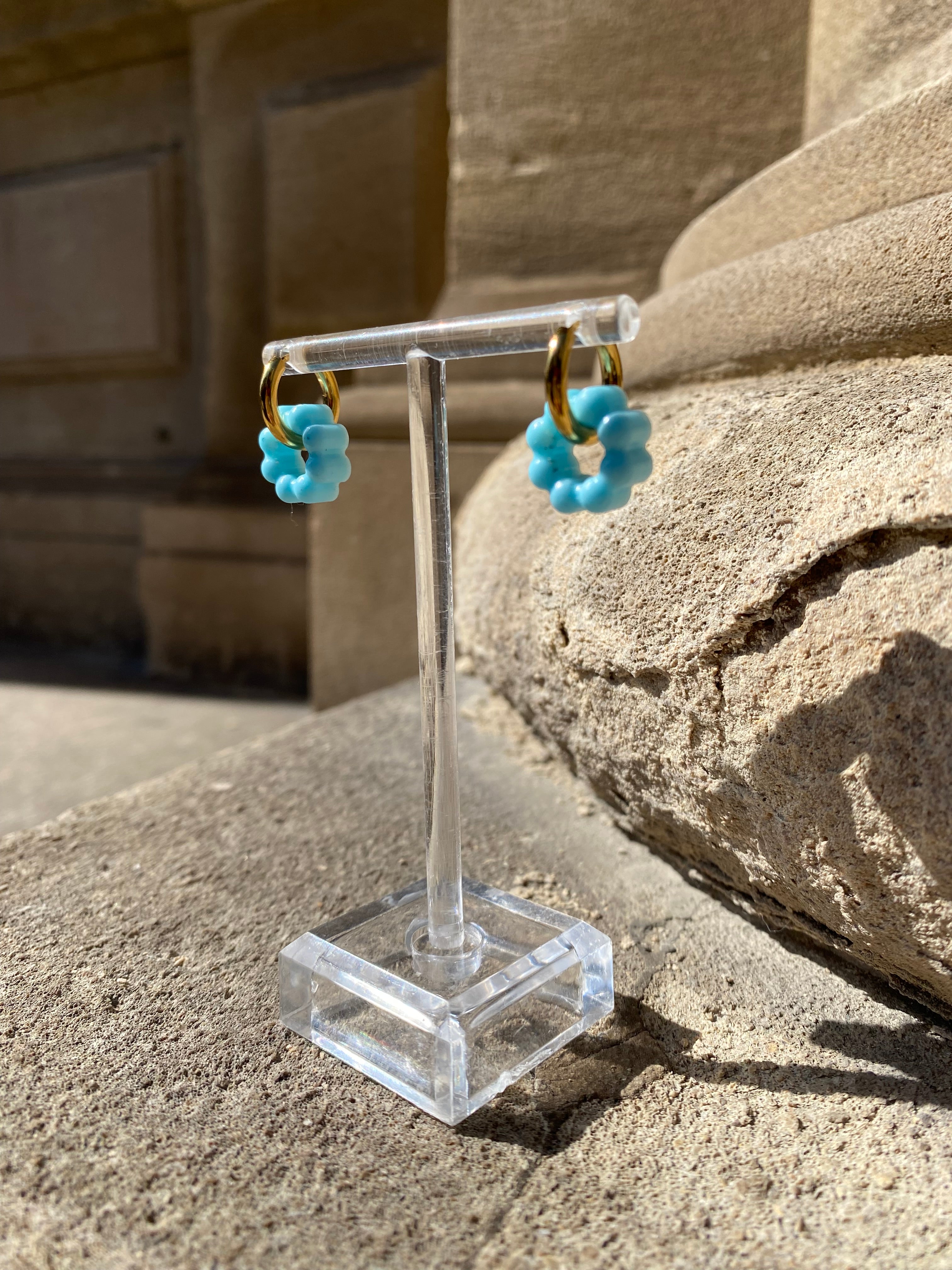 Resin Bubble Flower Hoops