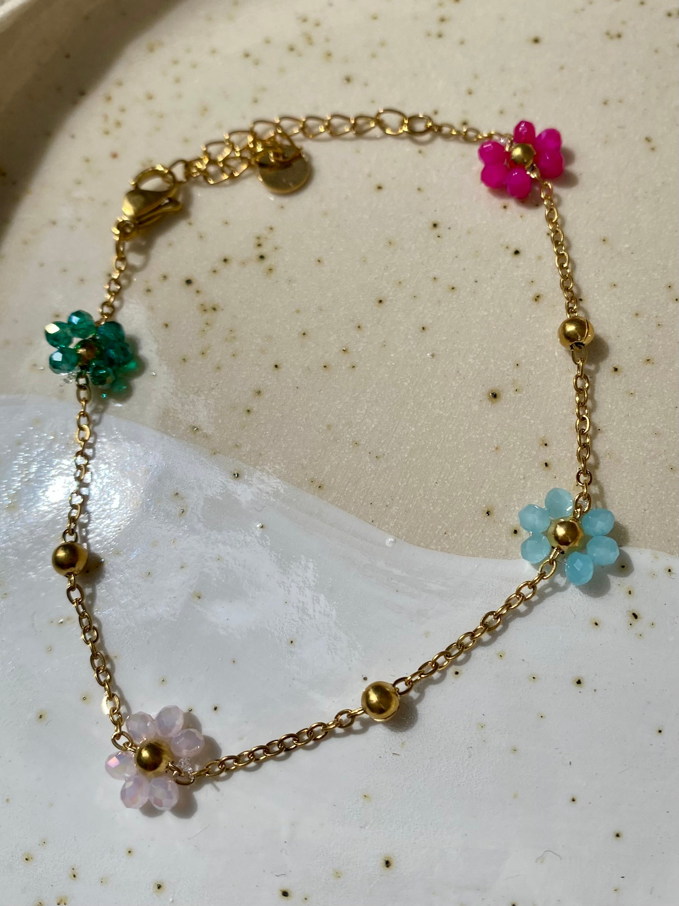 Waterproof Bead Flower Bracelet