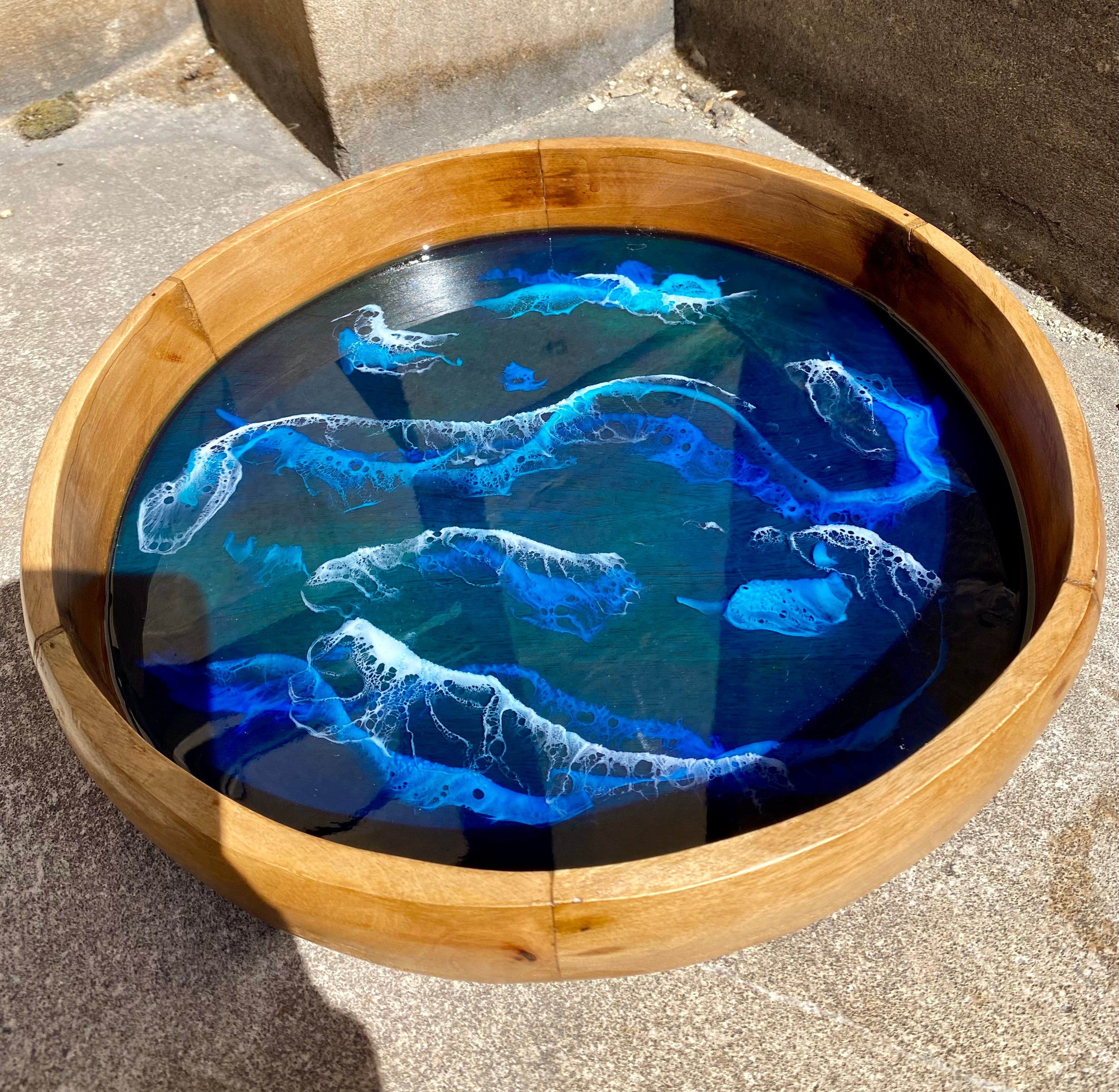 Mango Wood & Resin Ocean Bowl