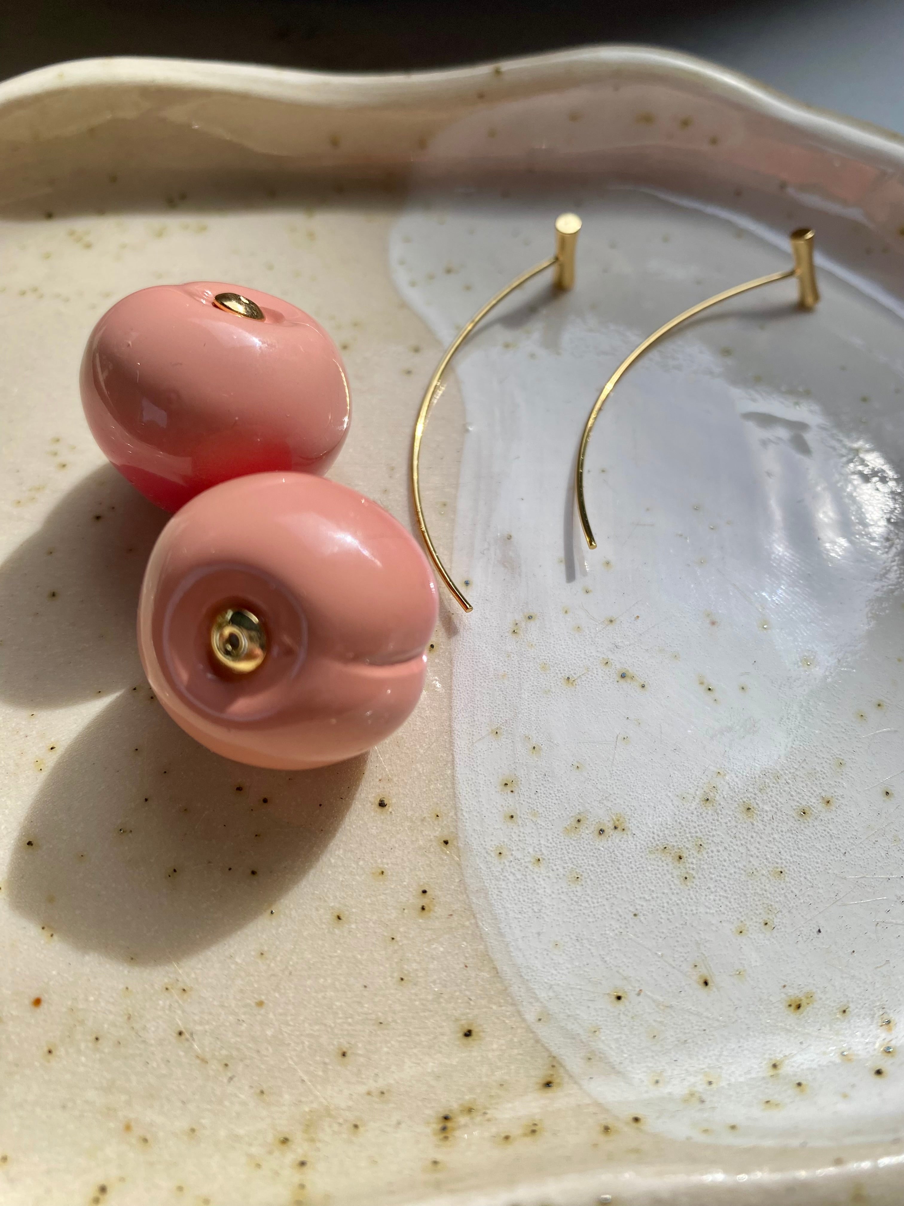 Peach Drop Earrings