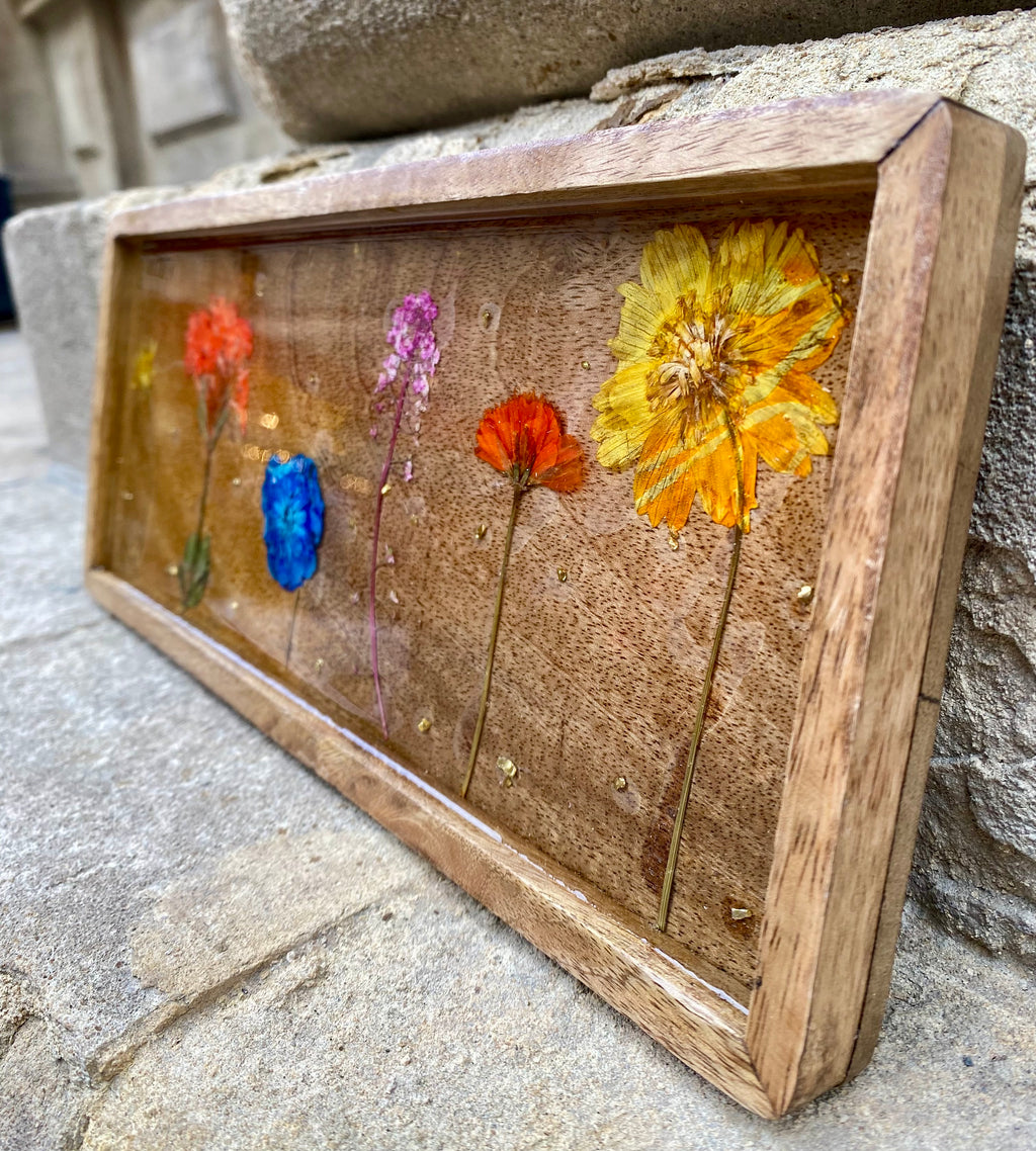 Mangowood & Resin Flower Tray