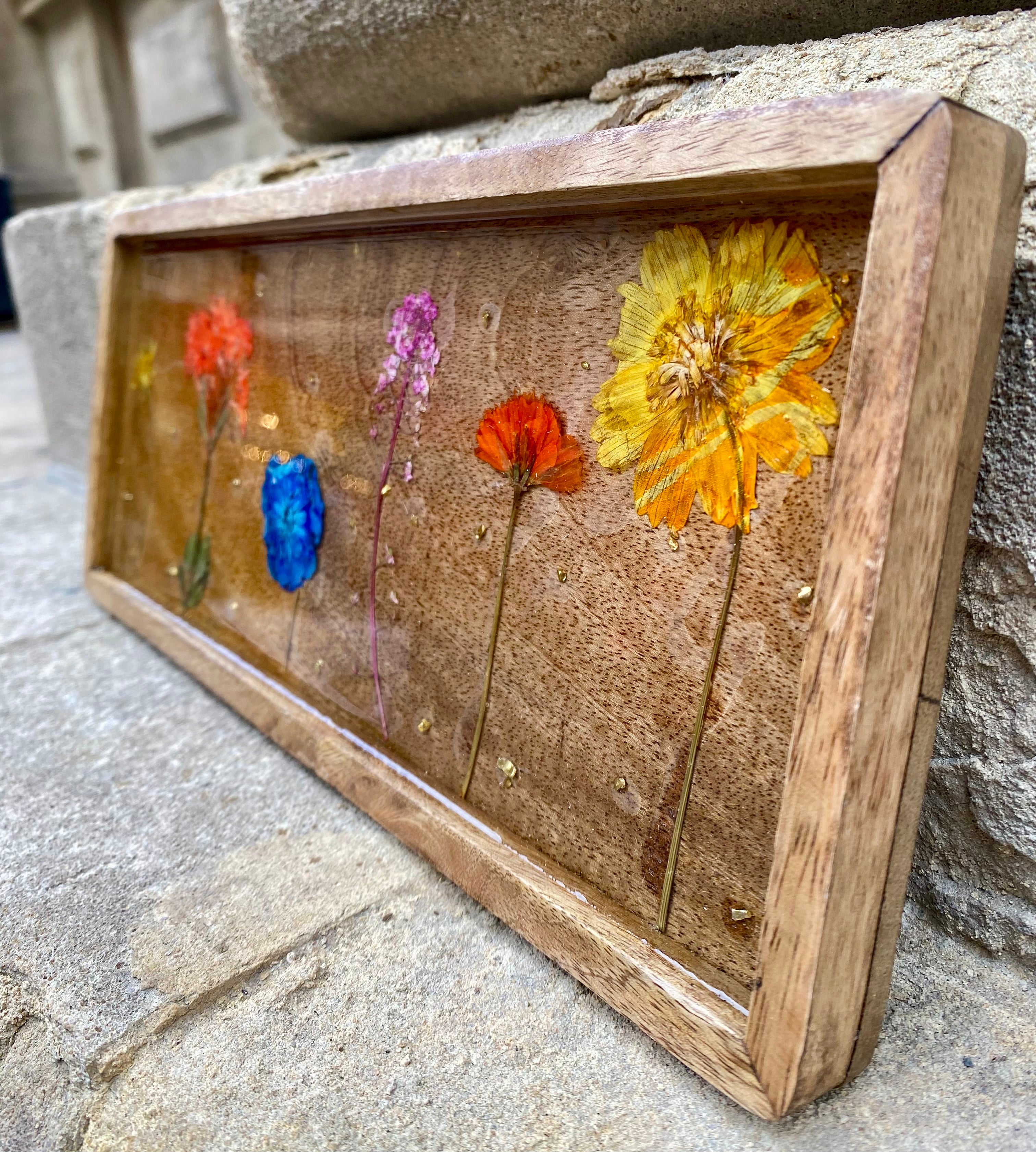 Mangowood & Resin Flower Tray