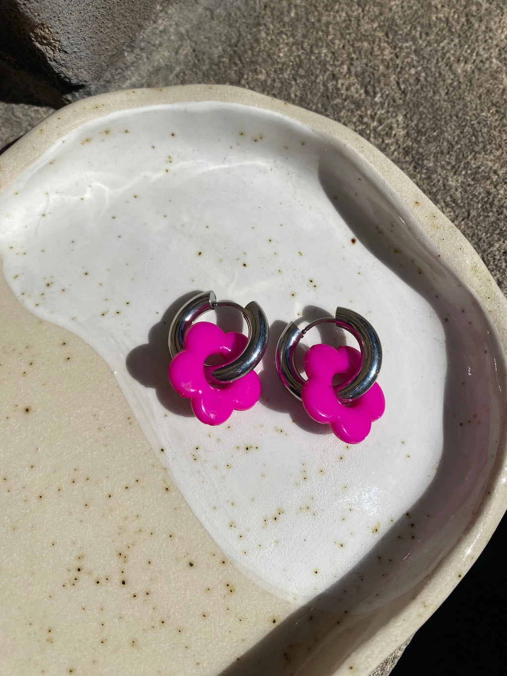 Resin Charm Hoop Earrings