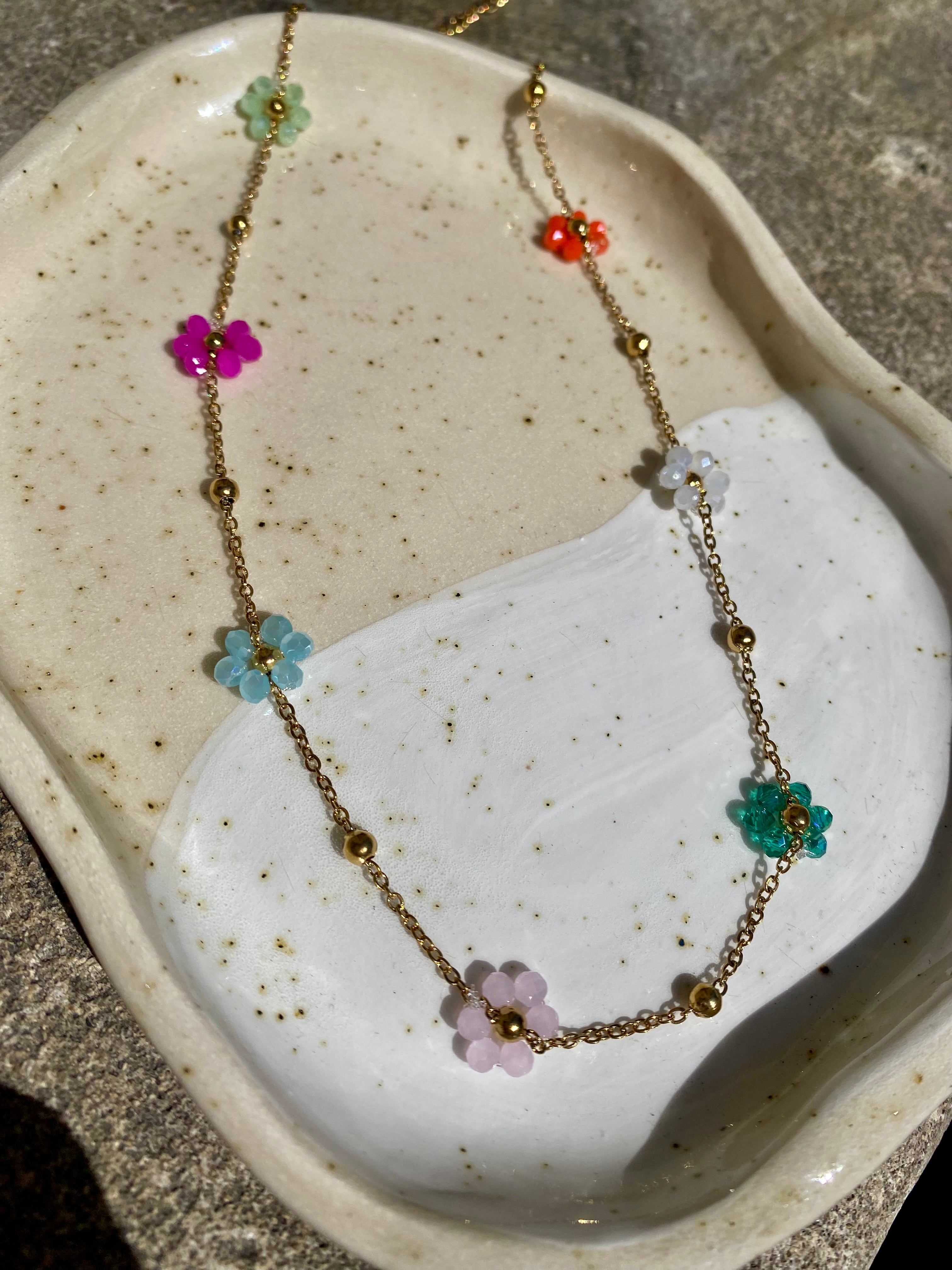 Flower Bead Waterproof Necklace