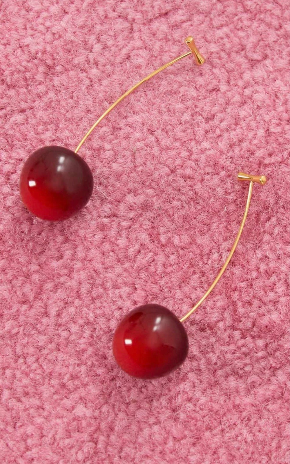 Resin Cherry Drop Earrings