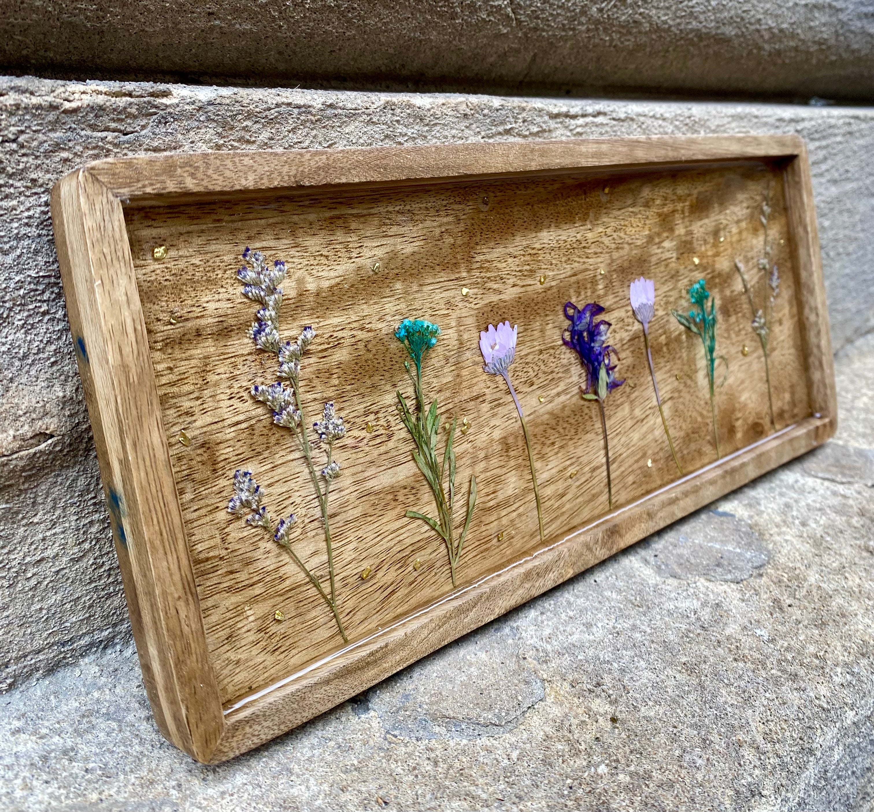 Mangowood & Resin Flower Tray