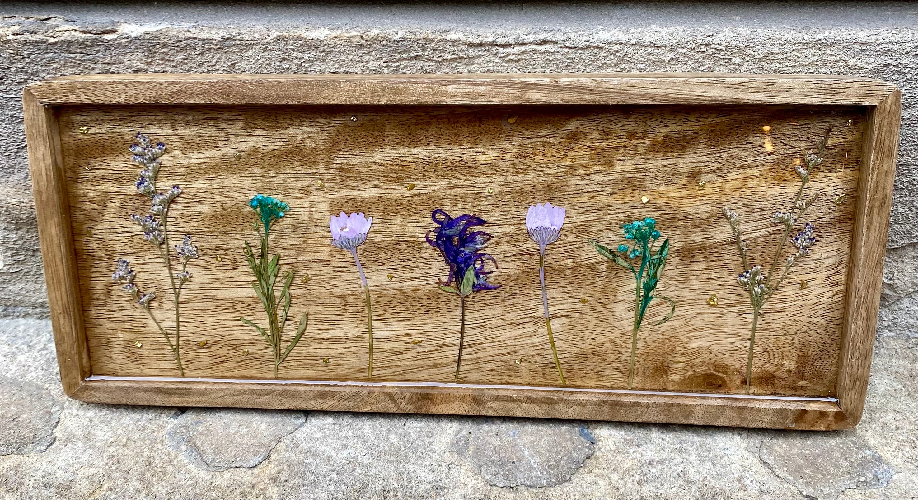 Mangowood & Resin Flower Tray