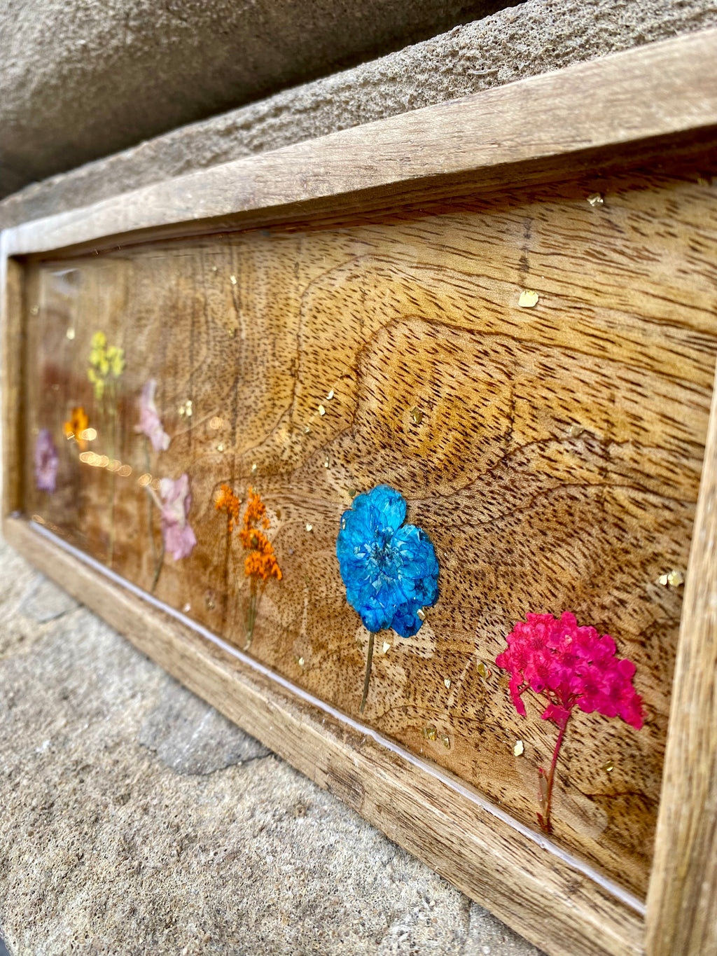 Mangowood & Resin Flower Tray