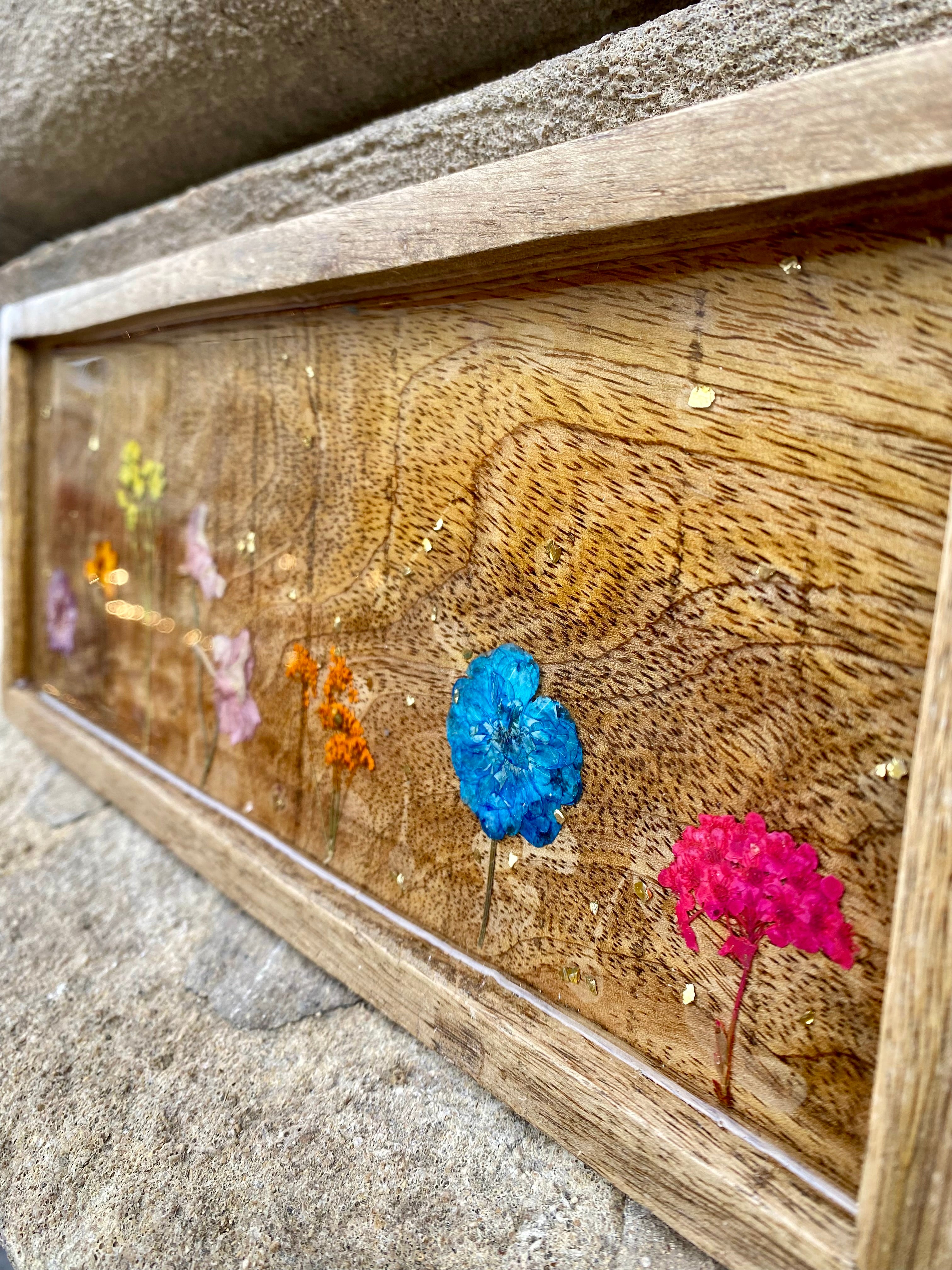 Mangowood & Resin Flower Tray