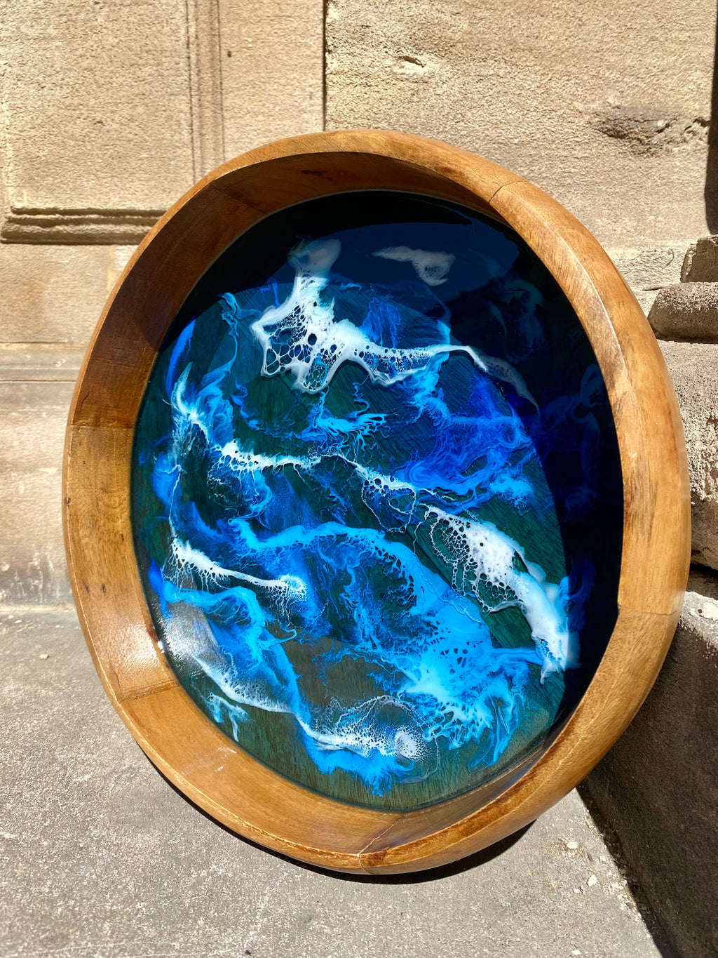 Mango Wood & Resin Ocean Bowl