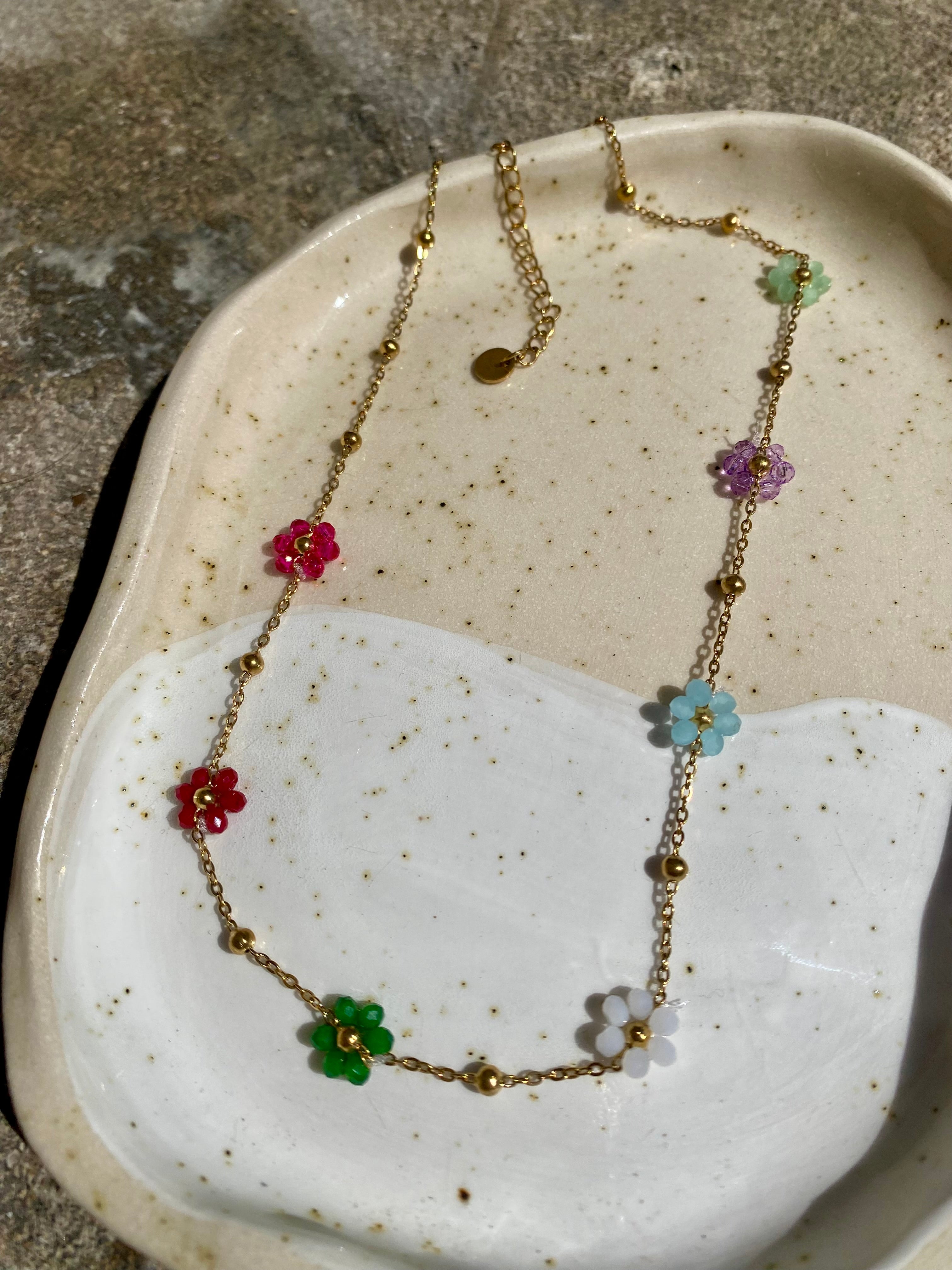 Flower Bead Waterproof Necklace