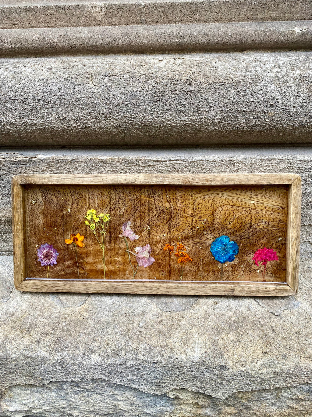Mangowood & Resin Flower Tray