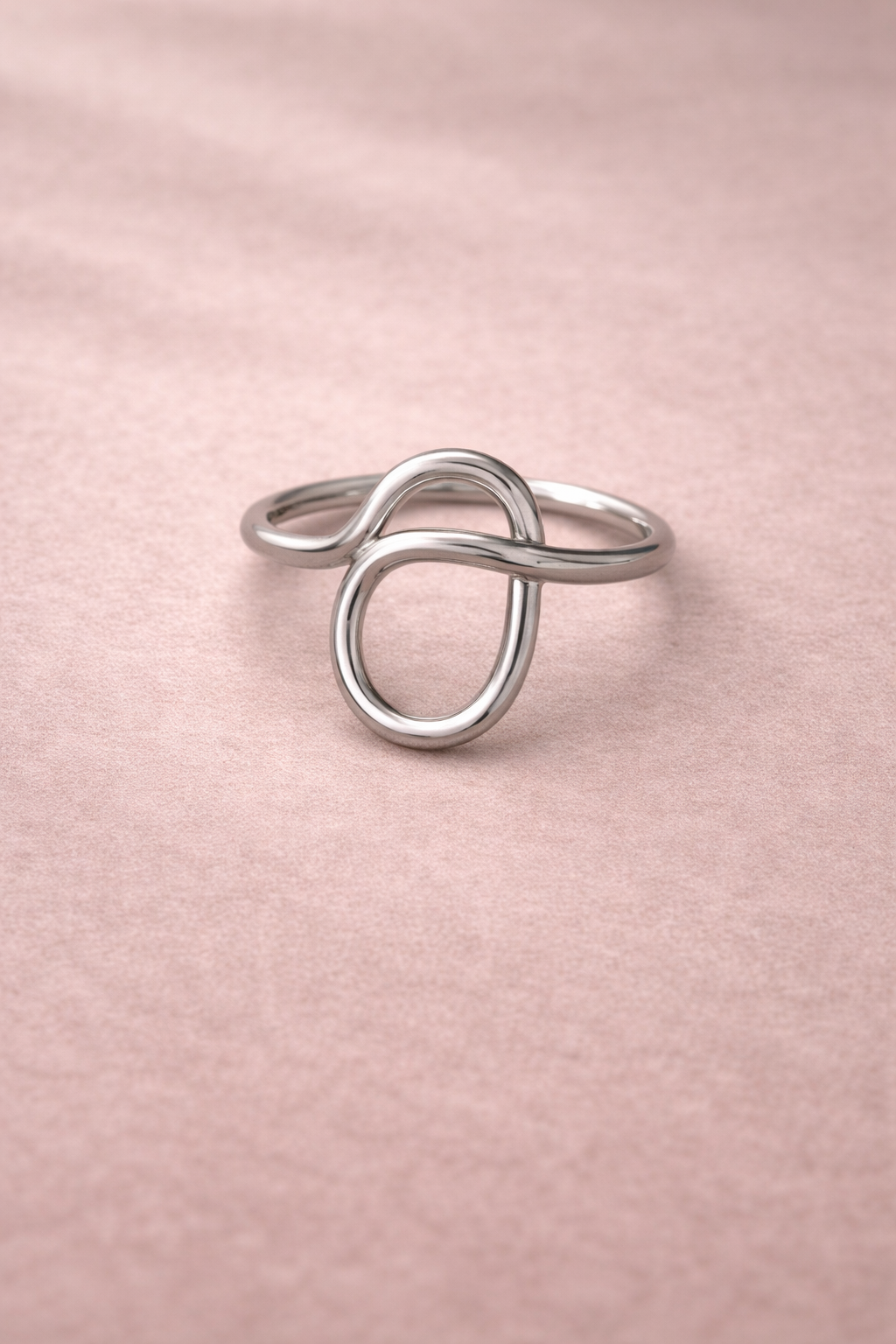 Waterproof Silver Sculptural Open Ring – Ion Plated Stainless Steel Tarnish-Resistant Minimalist Statement Ring