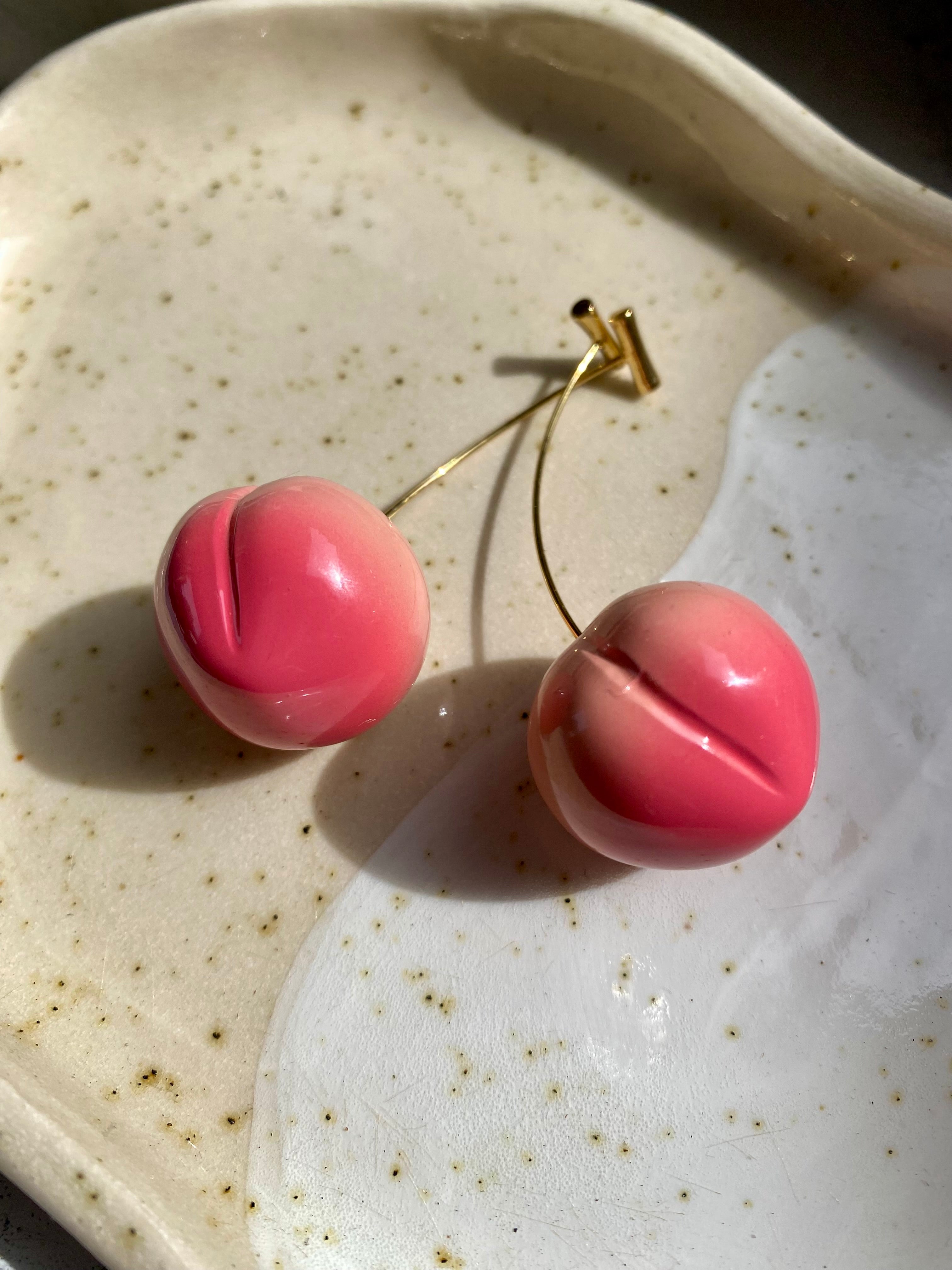 Peach Drop Earrings