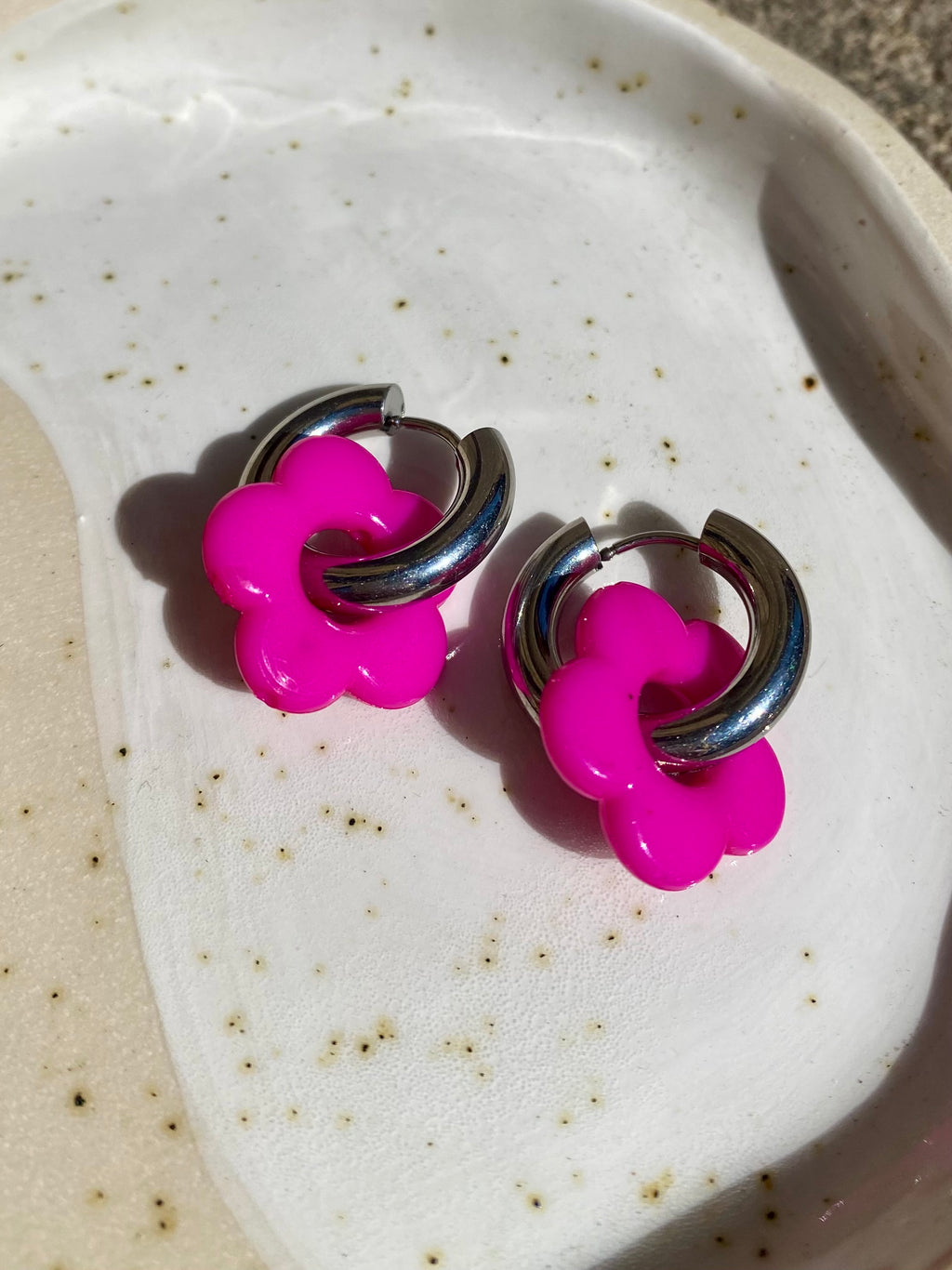 Resin Charm Hoop Earrings