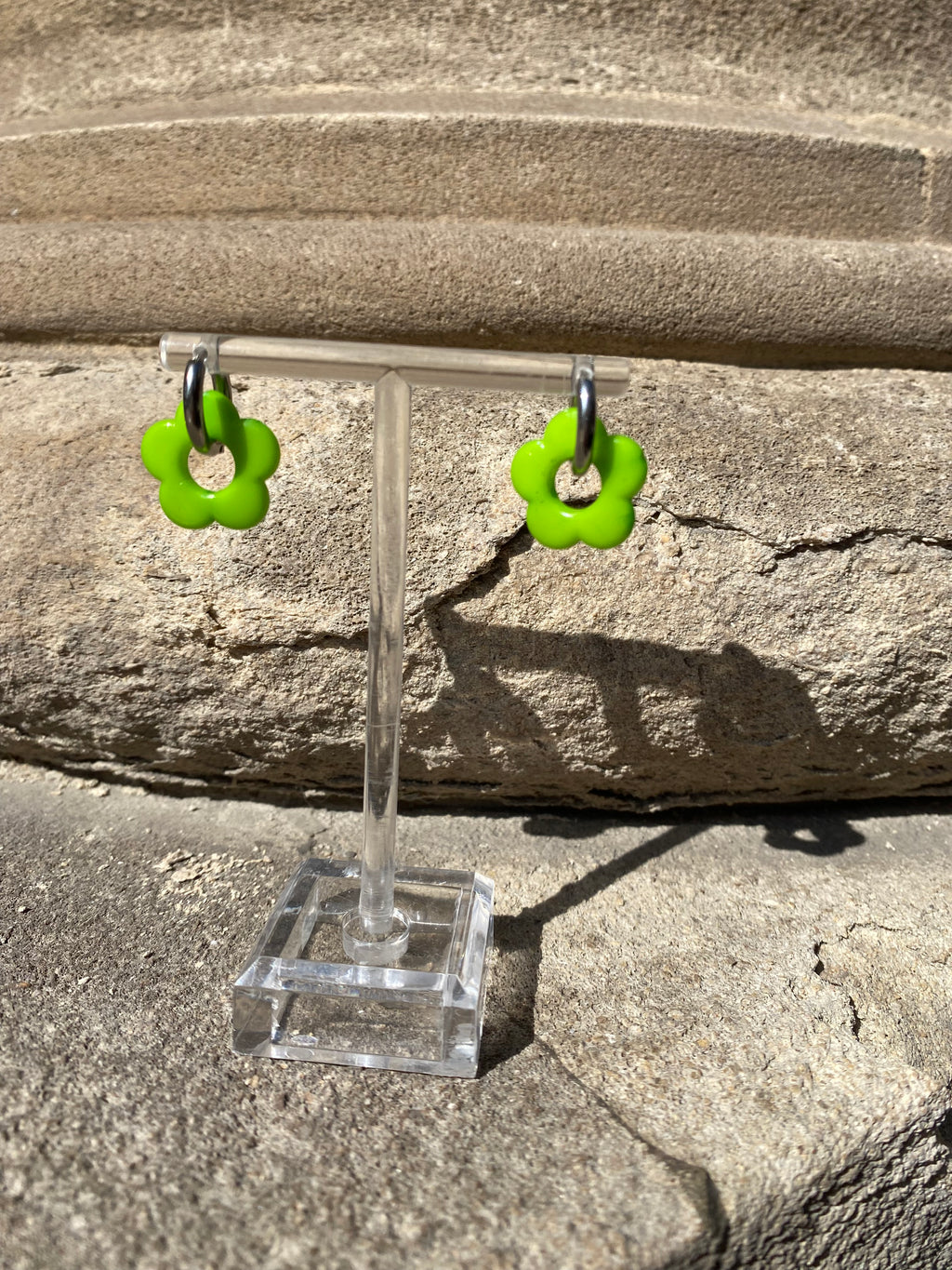 Flower Charm Hoops