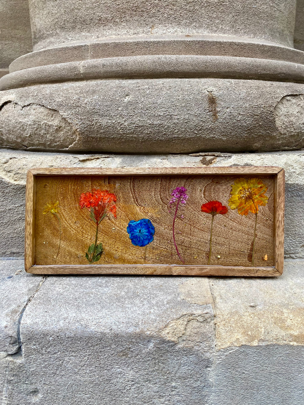 Mangowood & Resin Flower Tray