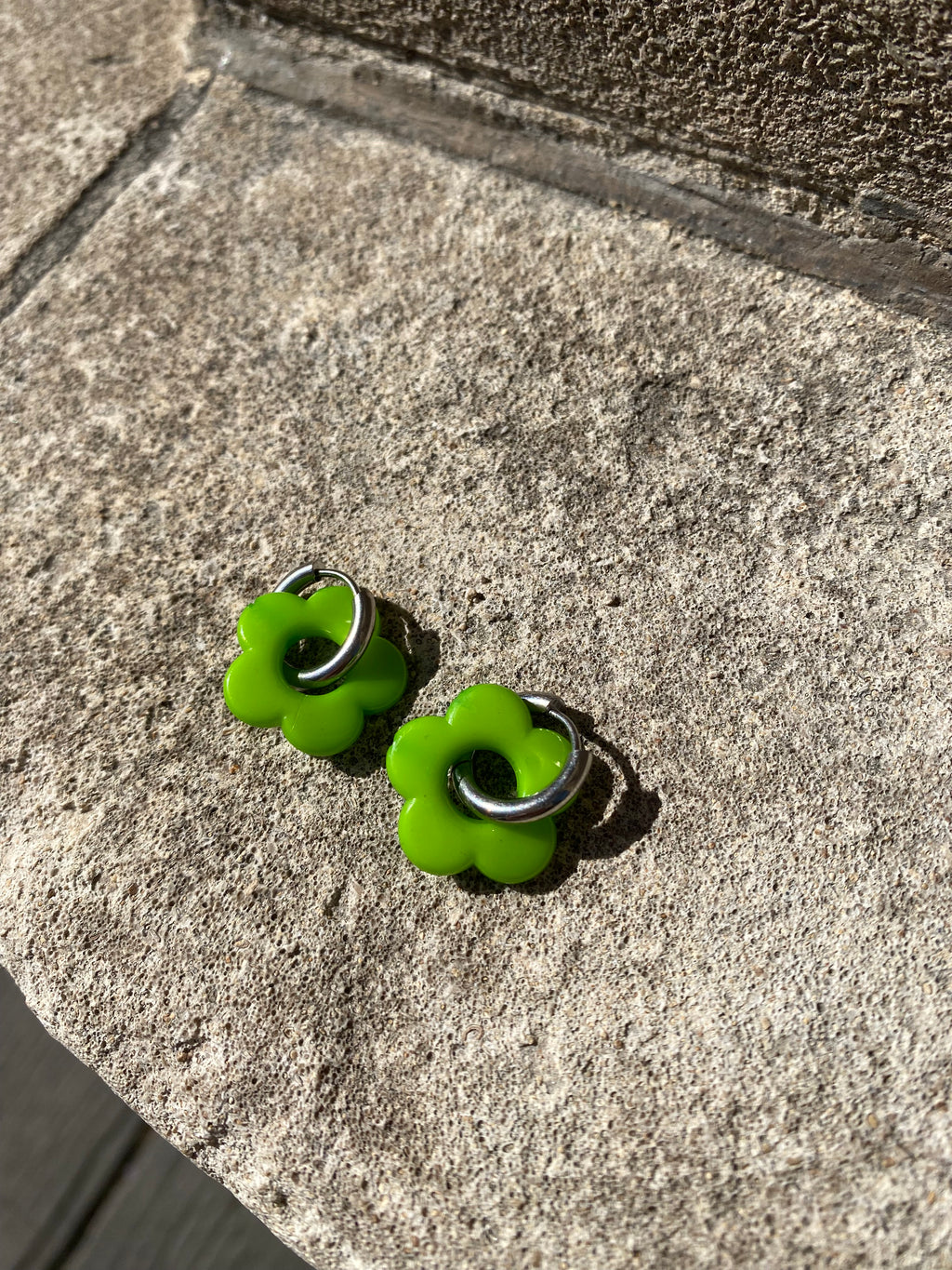 Flower Charm Hoops