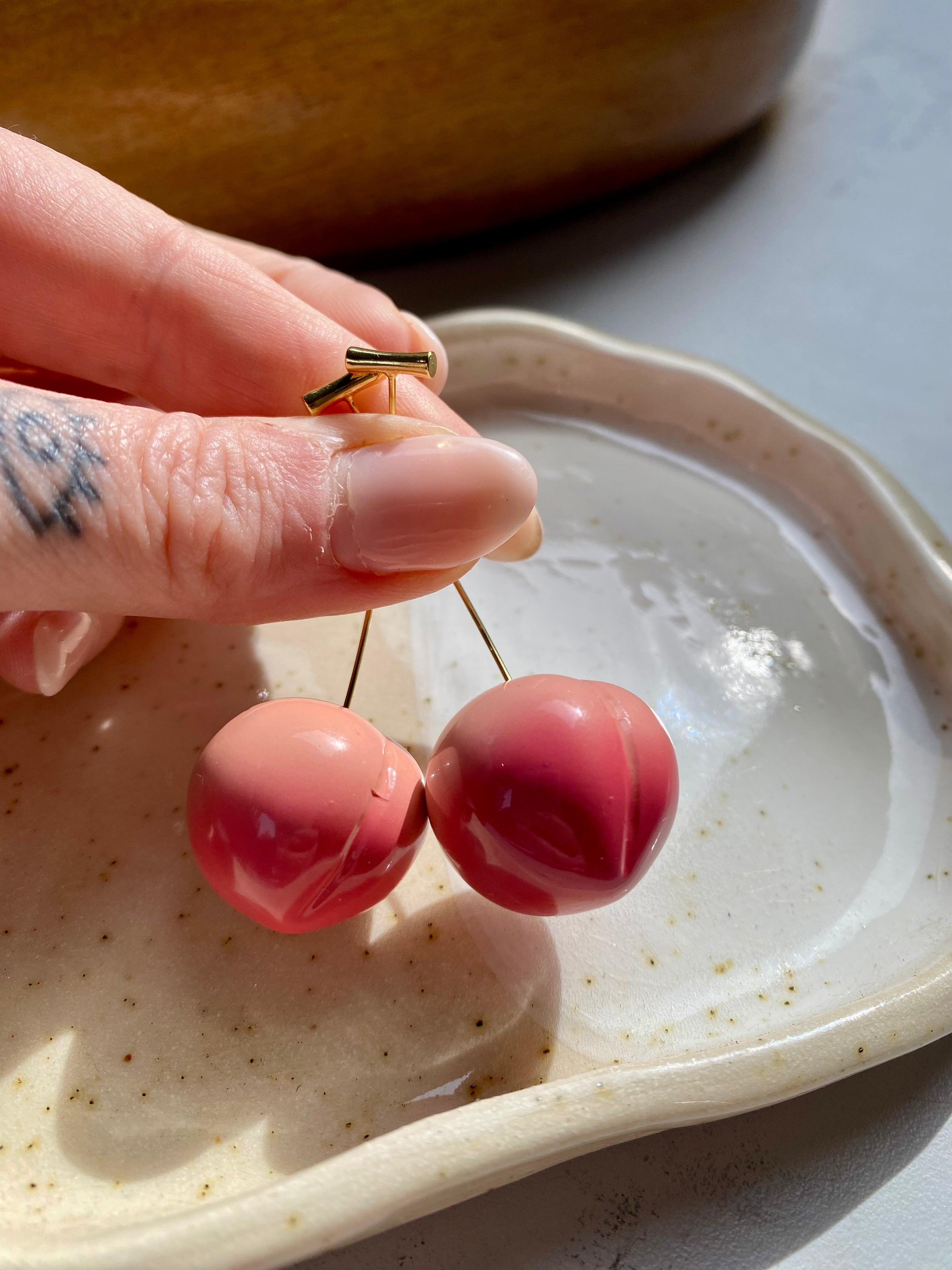 Peach Drop Earrings