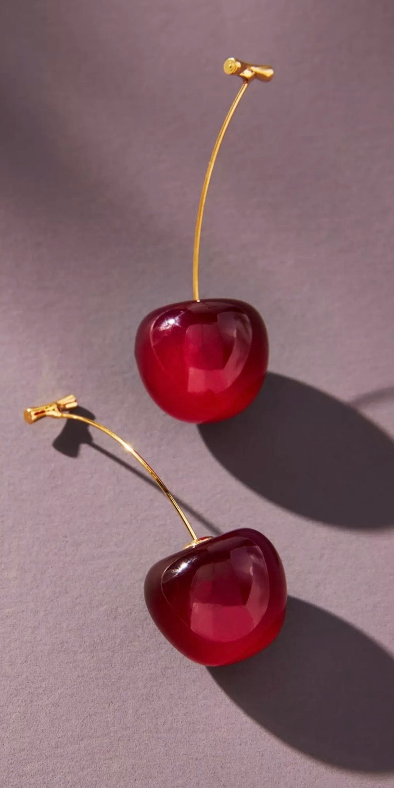 Resin Cherry Drop Earrings