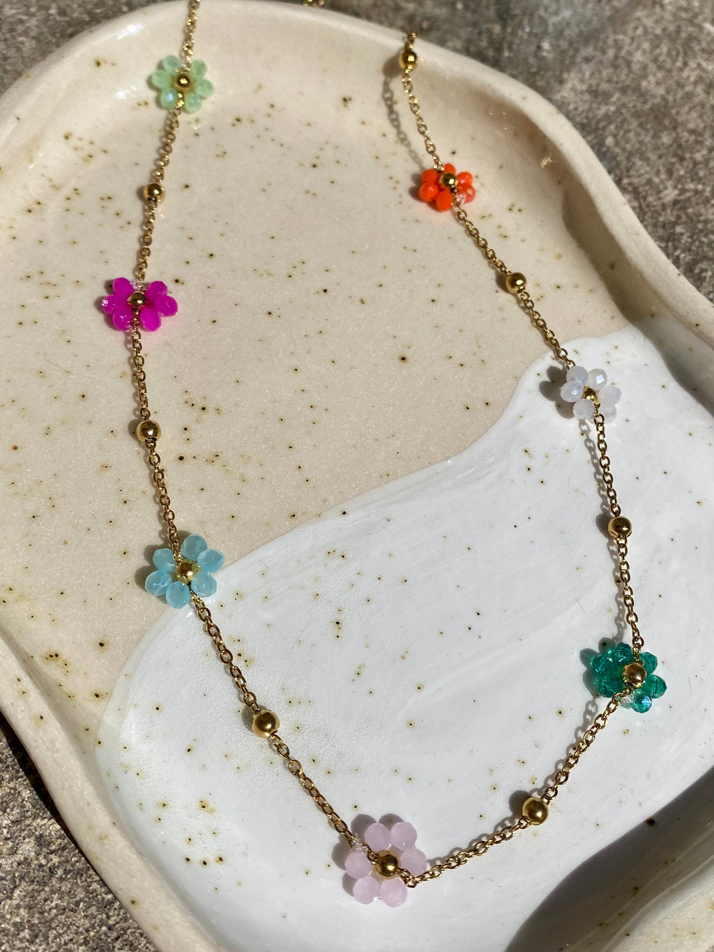 Flower Bead Waterproof Necklace