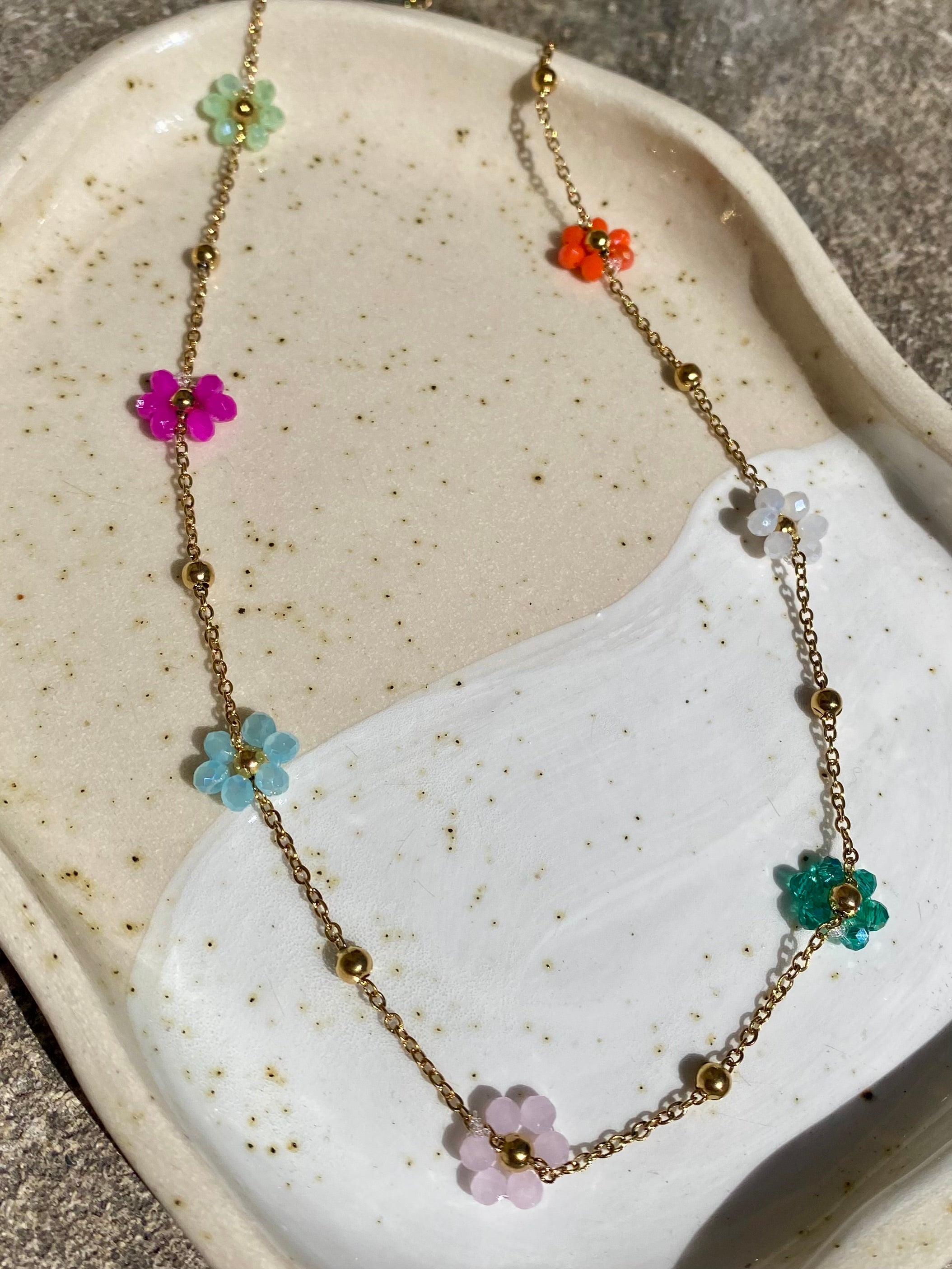 Flower Bead Waterproof Necklace