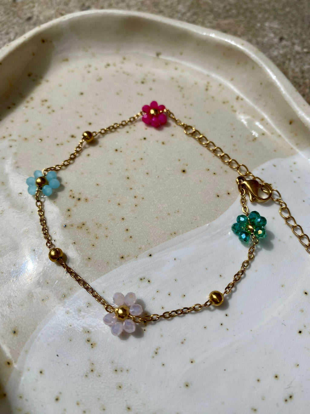 Waterproof Bead Flower Bracelet