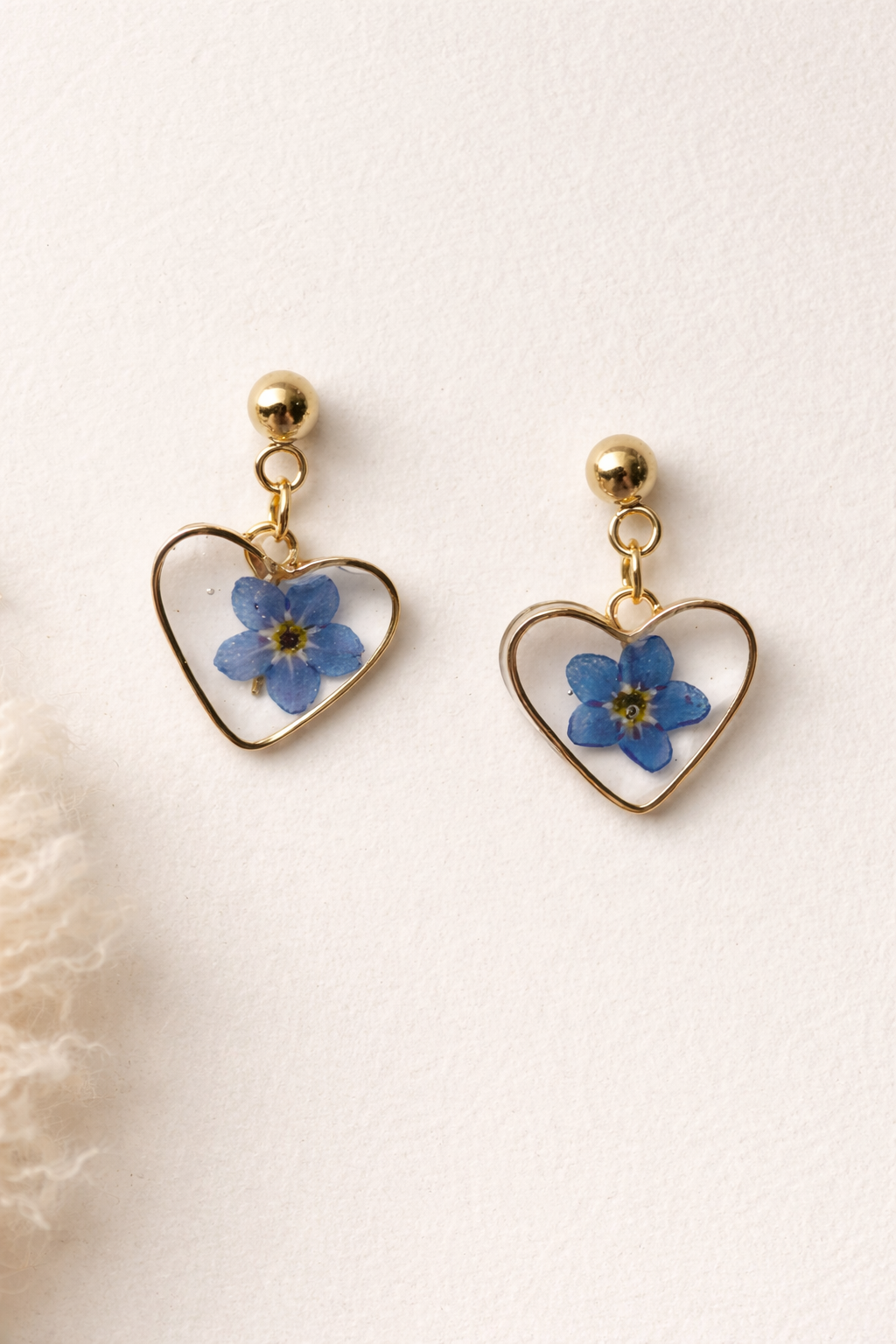 Forget-Me-Not Heart Earrings