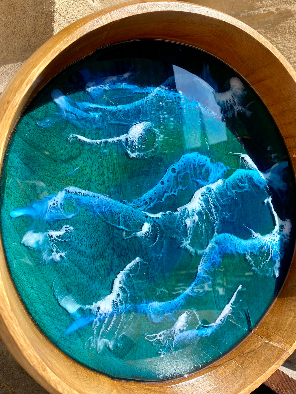 Mango Wood Resin Ocean Bowl
