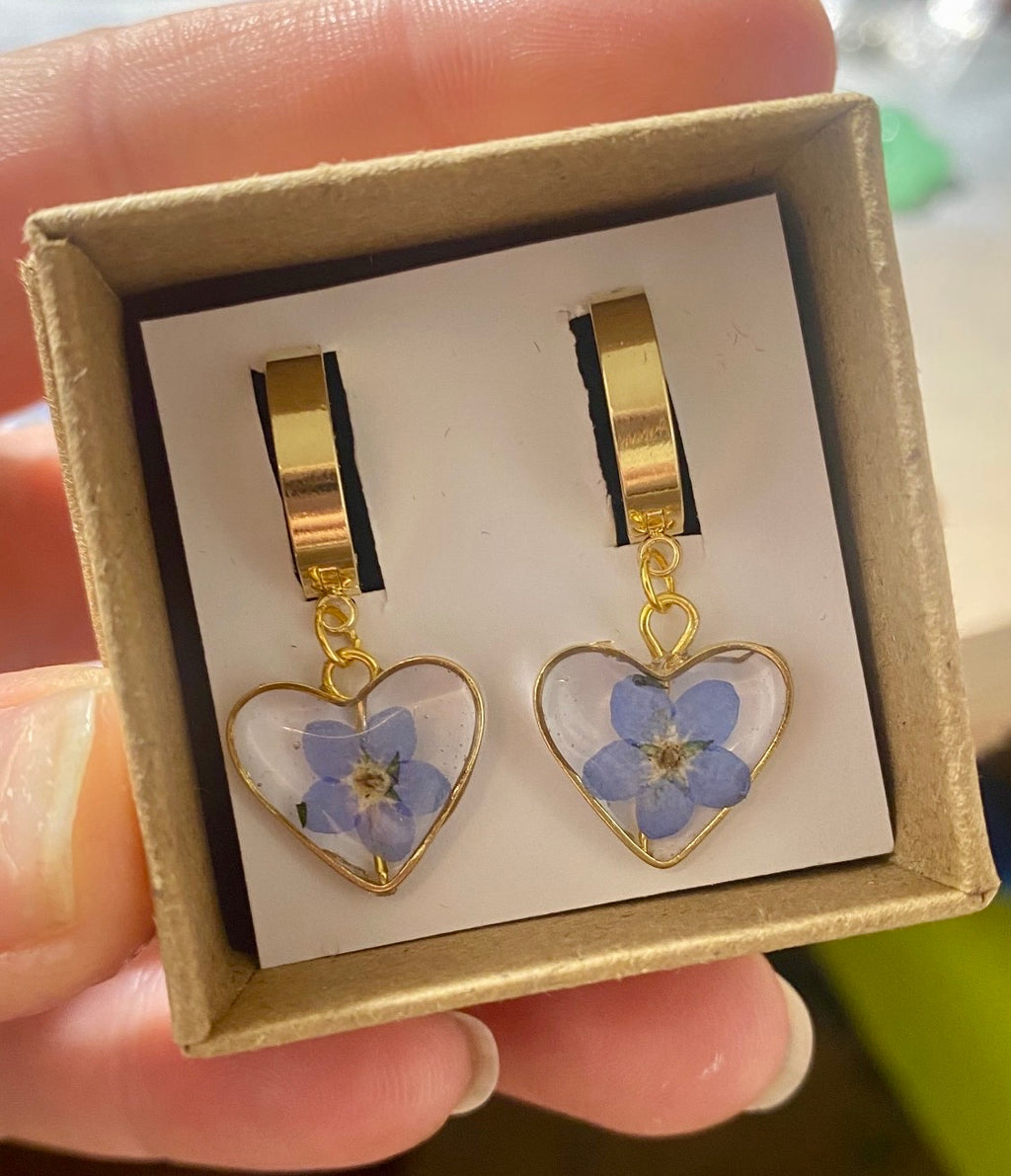Forget-Me-Not Huggie Hoop Earrings