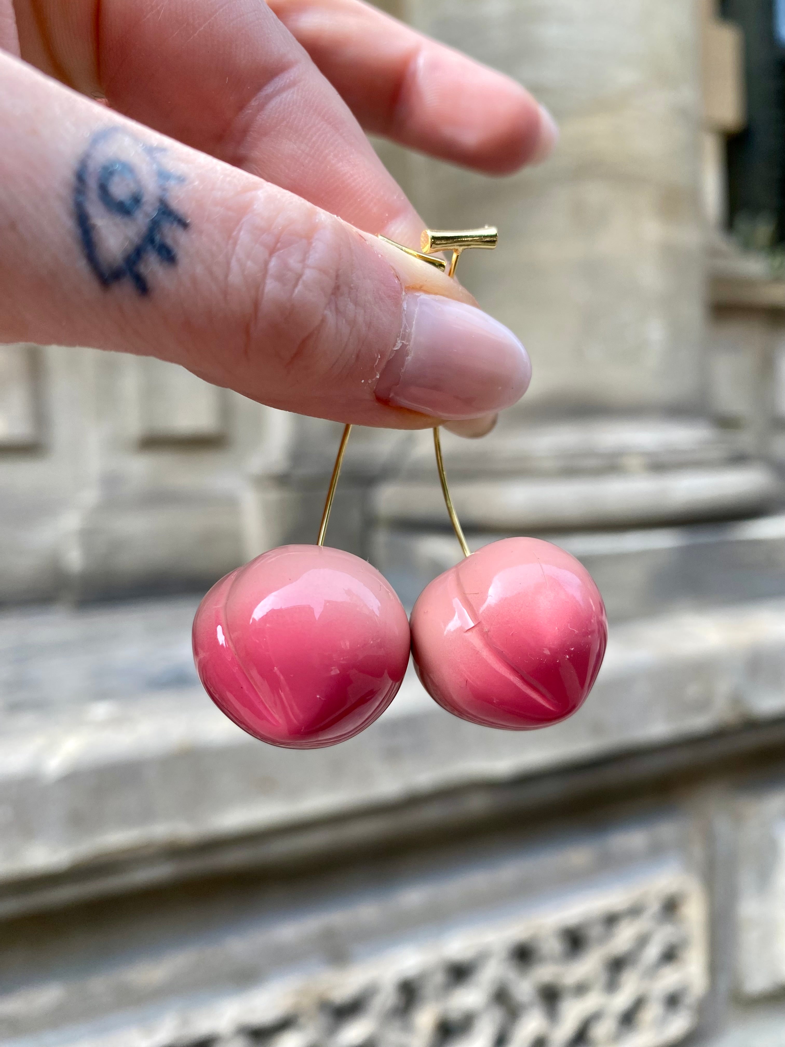 Peach Drop Earrings