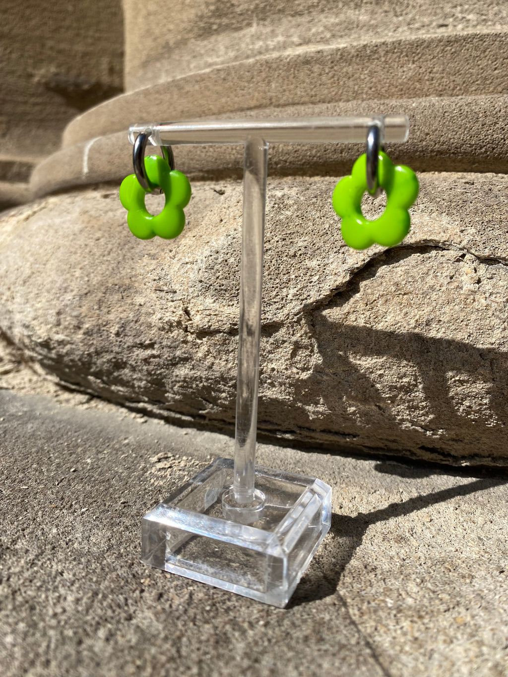 Flower Charm Hoops